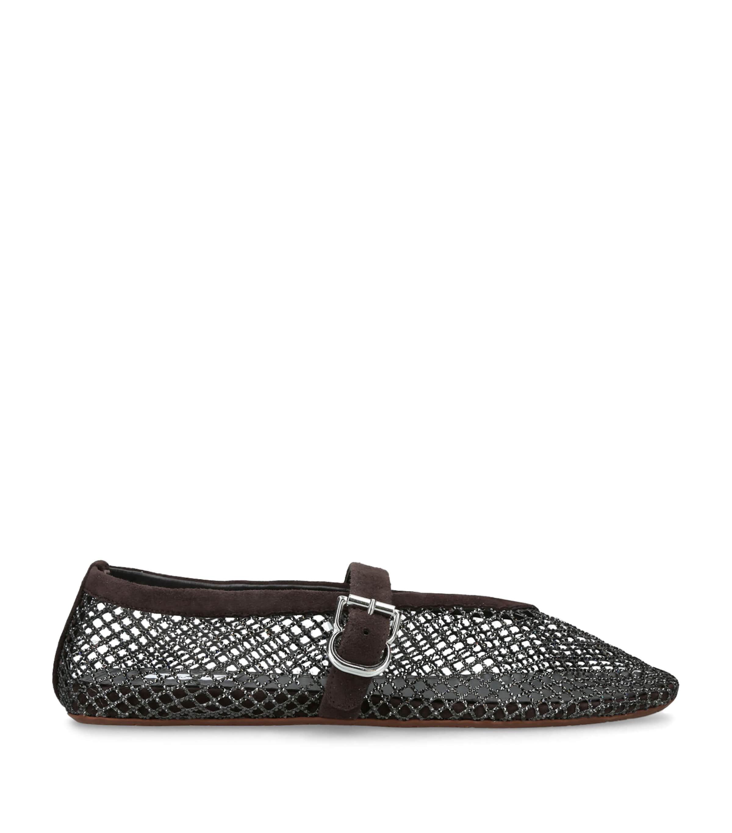 Alaïa Suede Mesh Ballet FLats Dk.brn Com Image 1