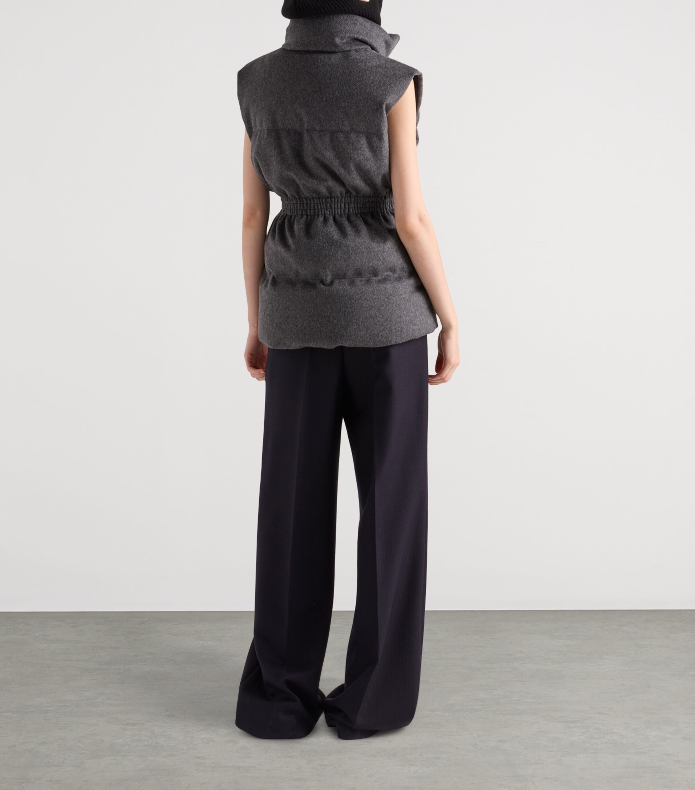 Wool Belted Down Gilet F0480 Image 5