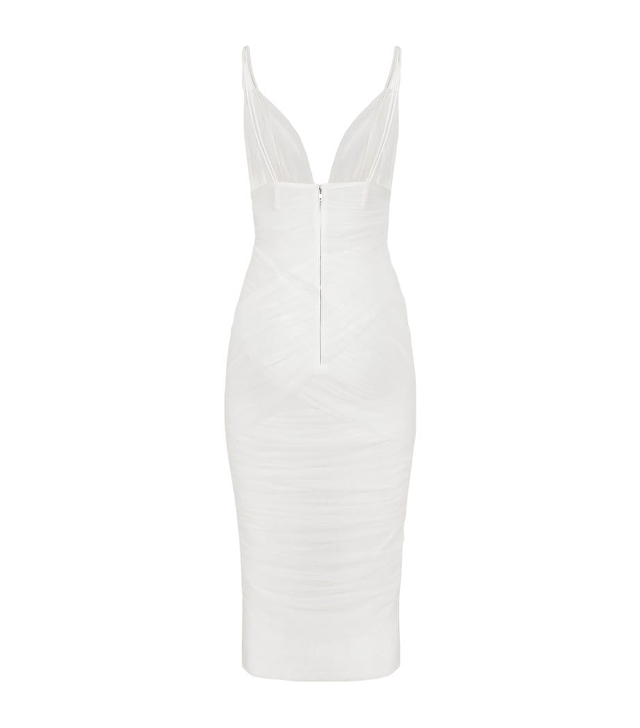 Ruched Midi Dress W0001-NATURAL WHITE Image 3
