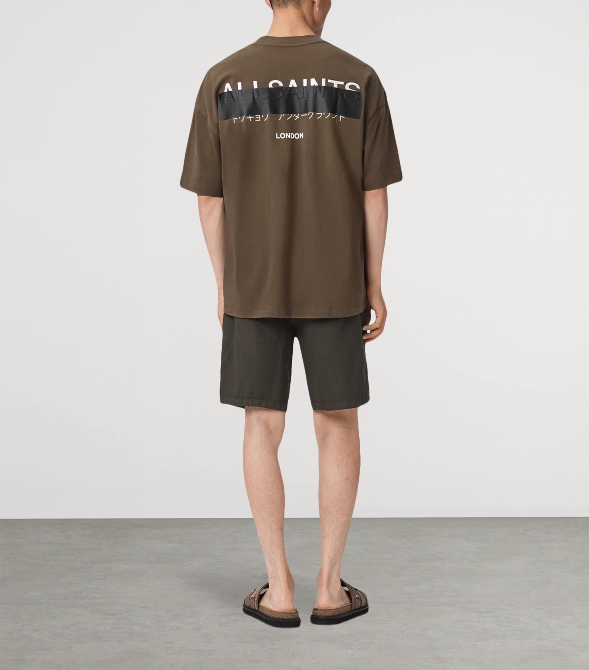 AllSaints Mens Hanbury Shorts Weathered Brown Image 6