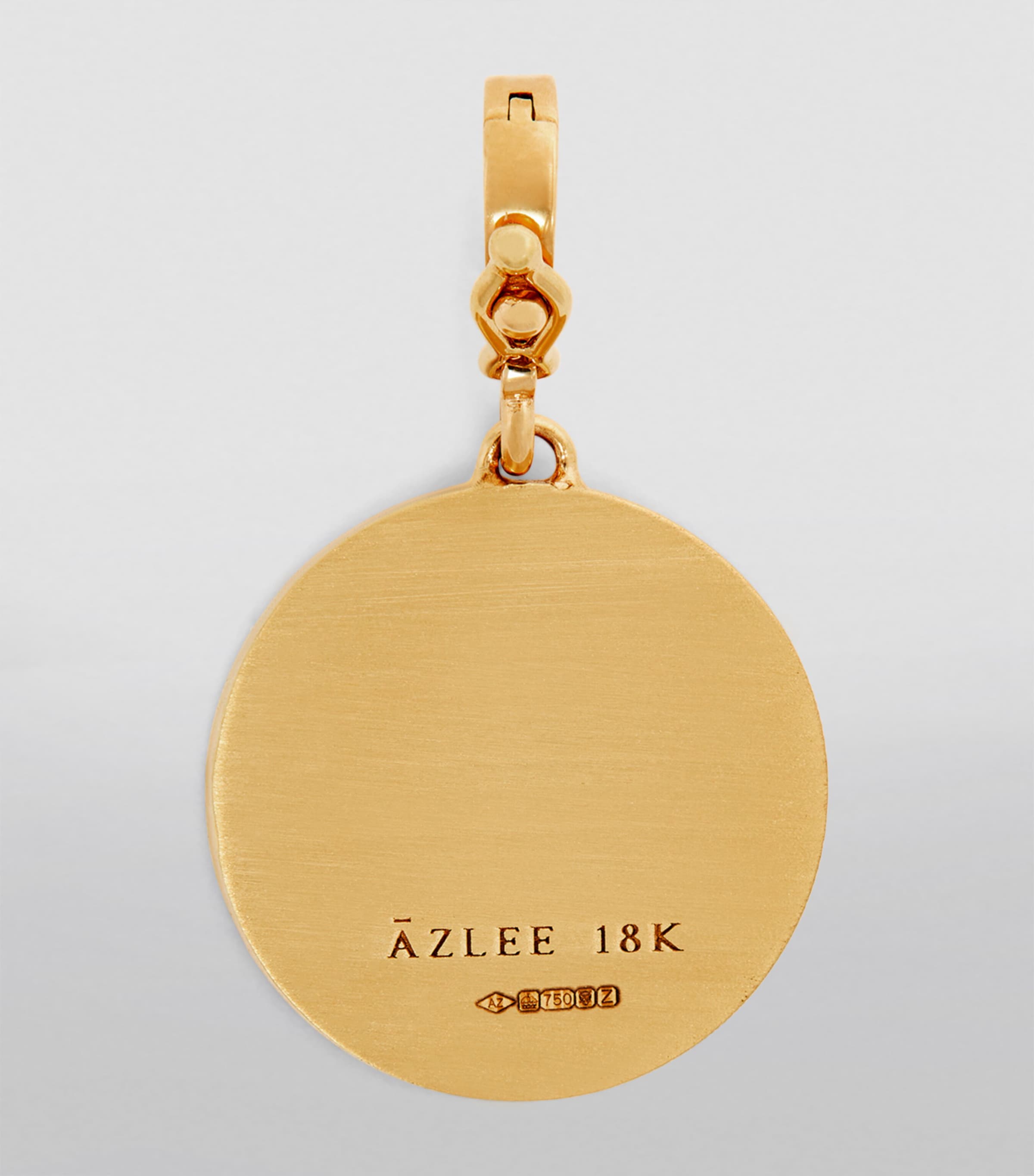 Small Yellow Gold and Diamond Compass Coin Charm YELLOW GOLD Image 3