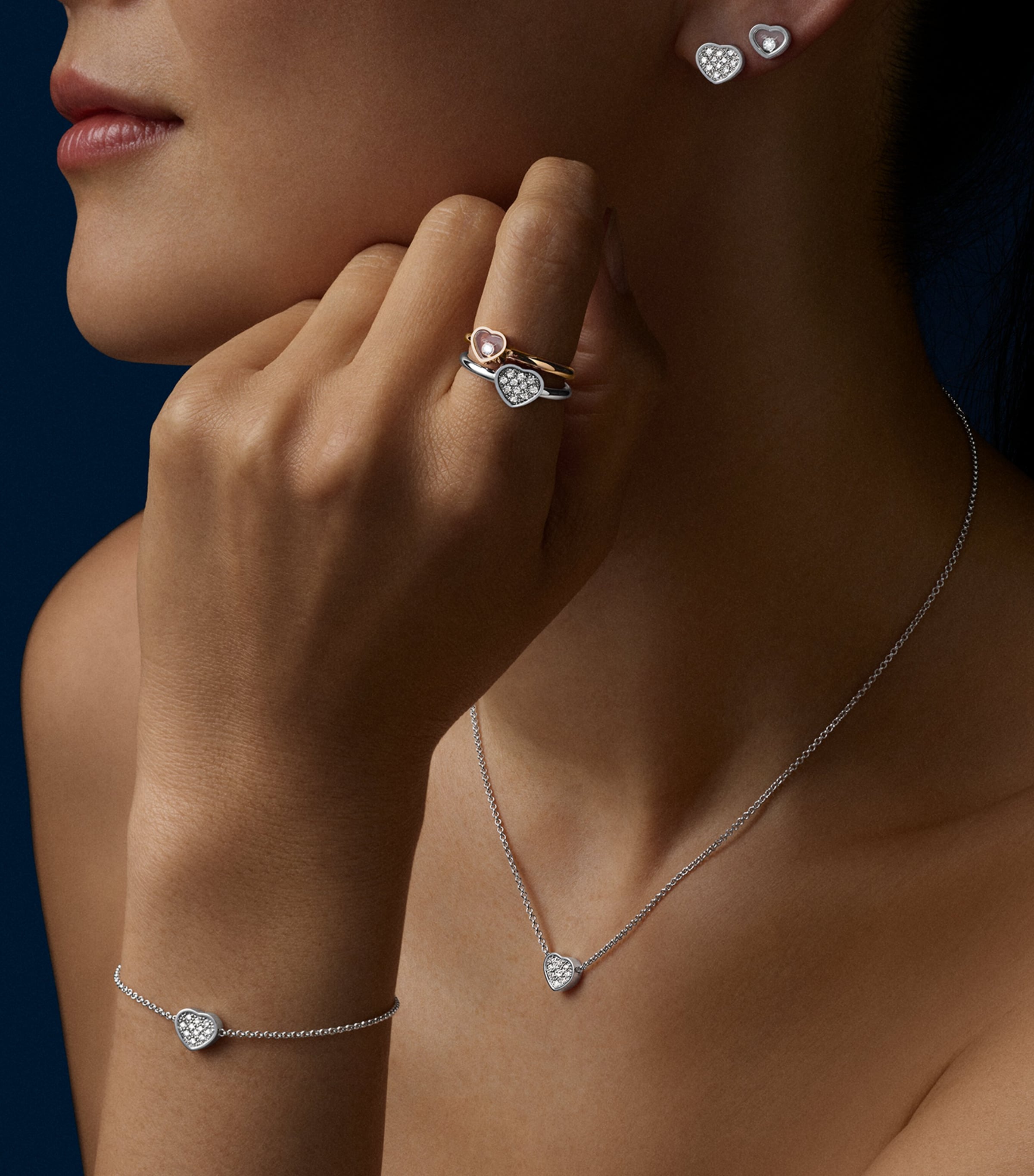 Rose Gold and Diamond My Happy Hearts Ring 18K ROSE GOLD Image 5