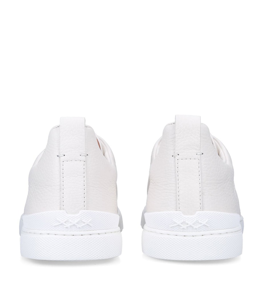 Leather Triple Stitch Sneakers BONE Image 2
