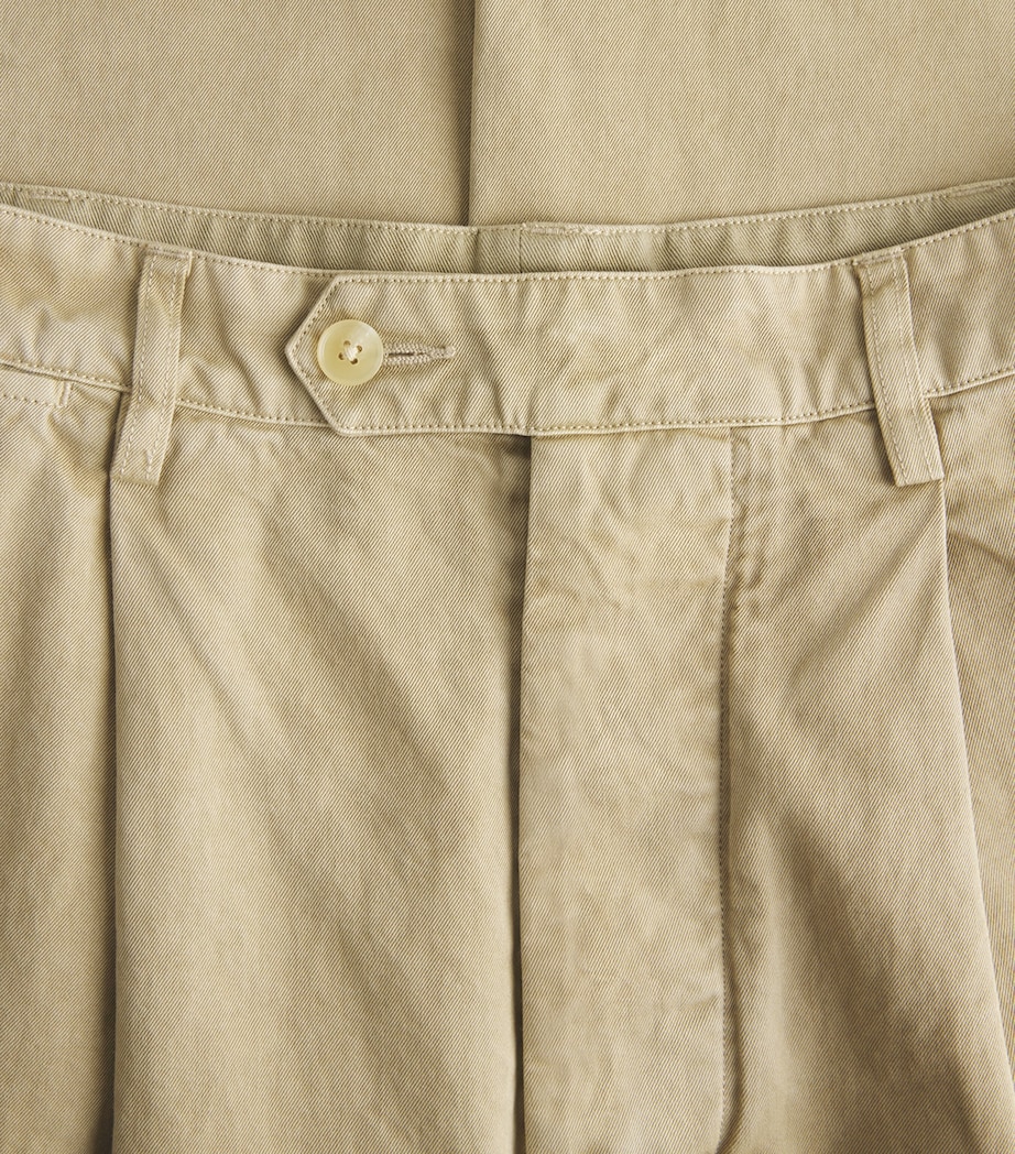 Auralee Mens Cotton Garment-Dyed Chinos Beige Image 6