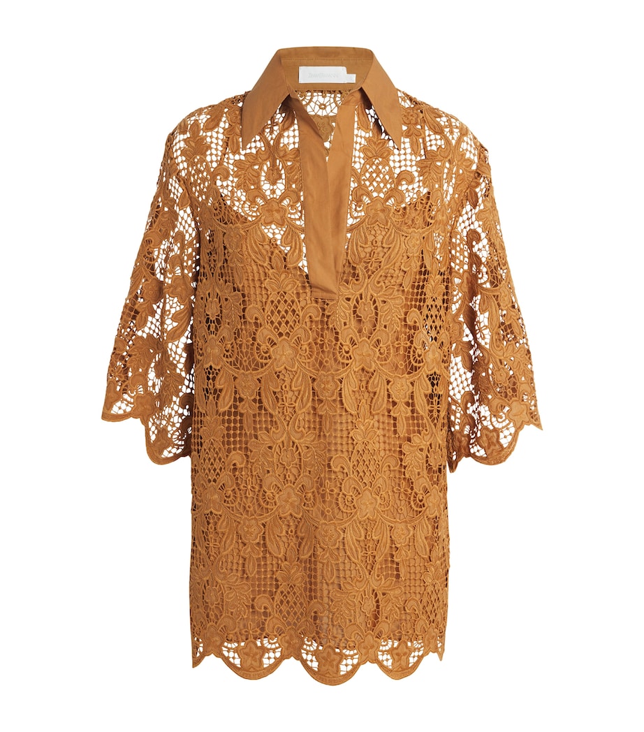 Zimmermann Womens Lace Coco Tunic Top Bis Biscuit Image 1