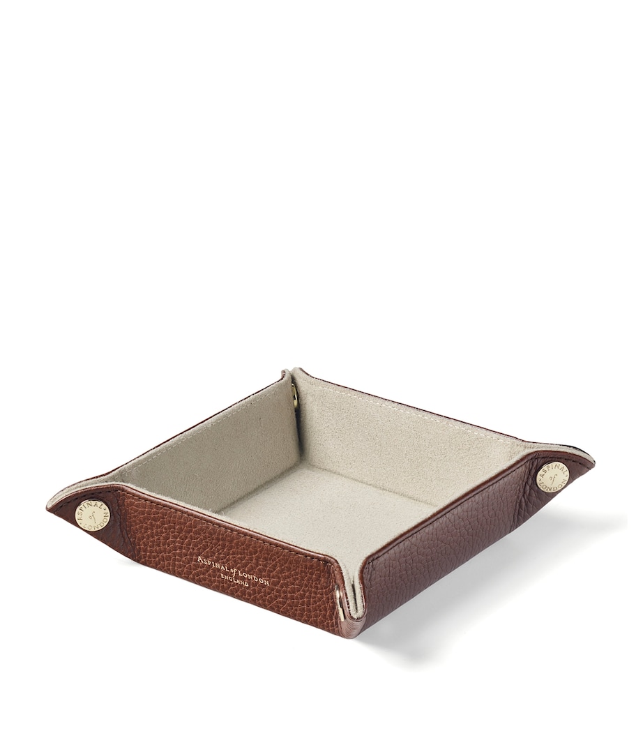Mini Leather Tidy Tray (16cm x 16cm) TOBACCO Image 1