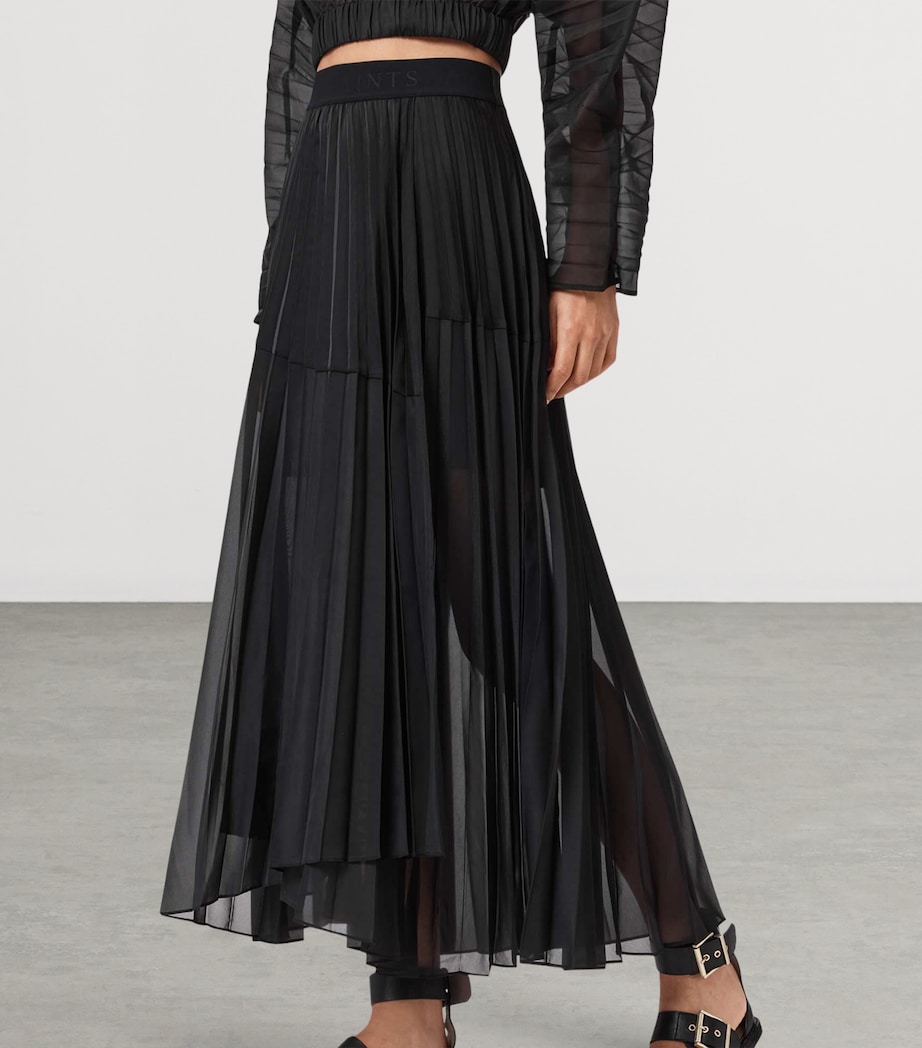 Pleated Micaela Maxi Skirt BLACK Image 5