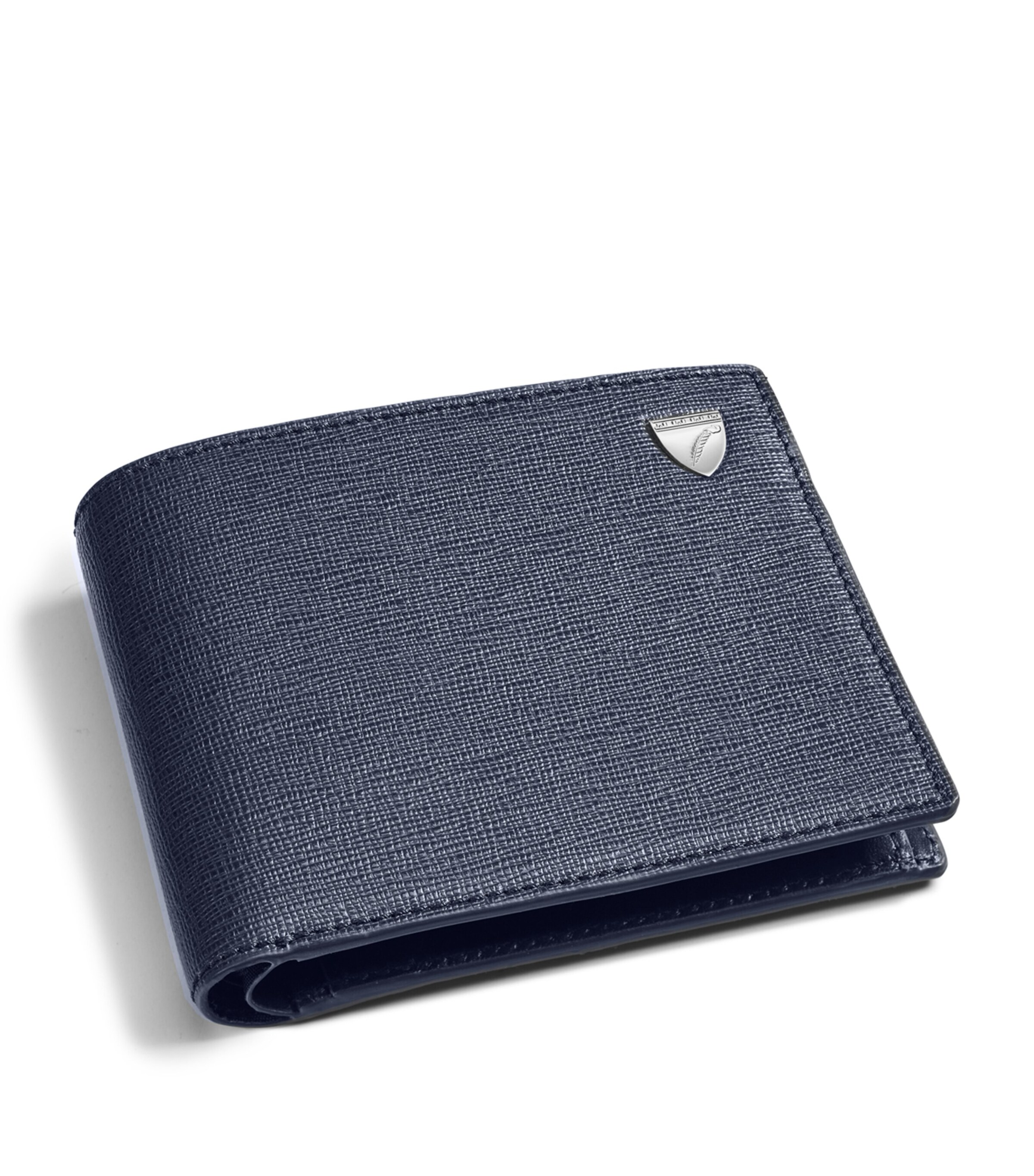 Leather Bifold Coin Wallet NAVY Image 4