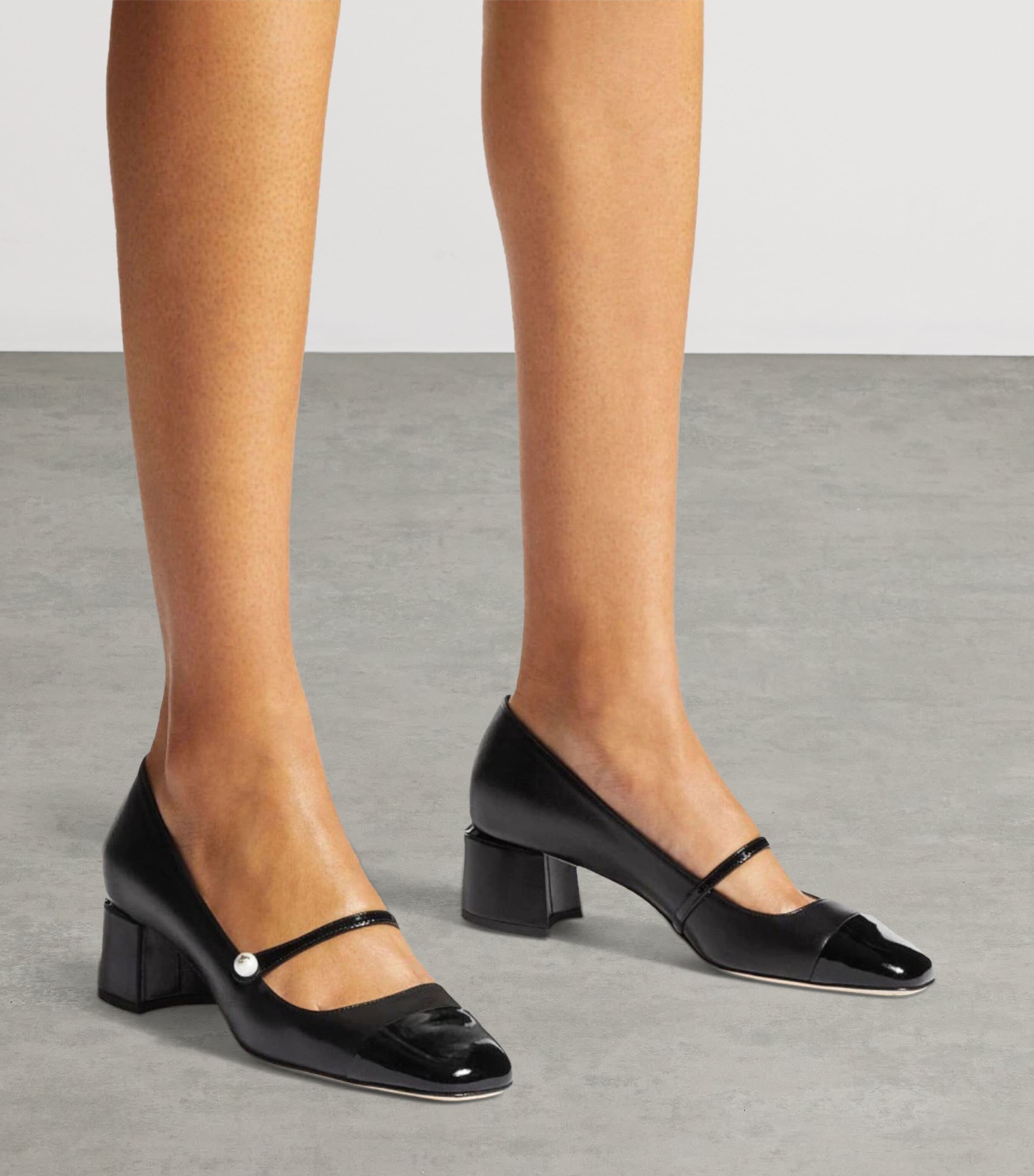 Jimmy Choo Elisa 45 Leather Mary Jane Pumps Black/black Image 2