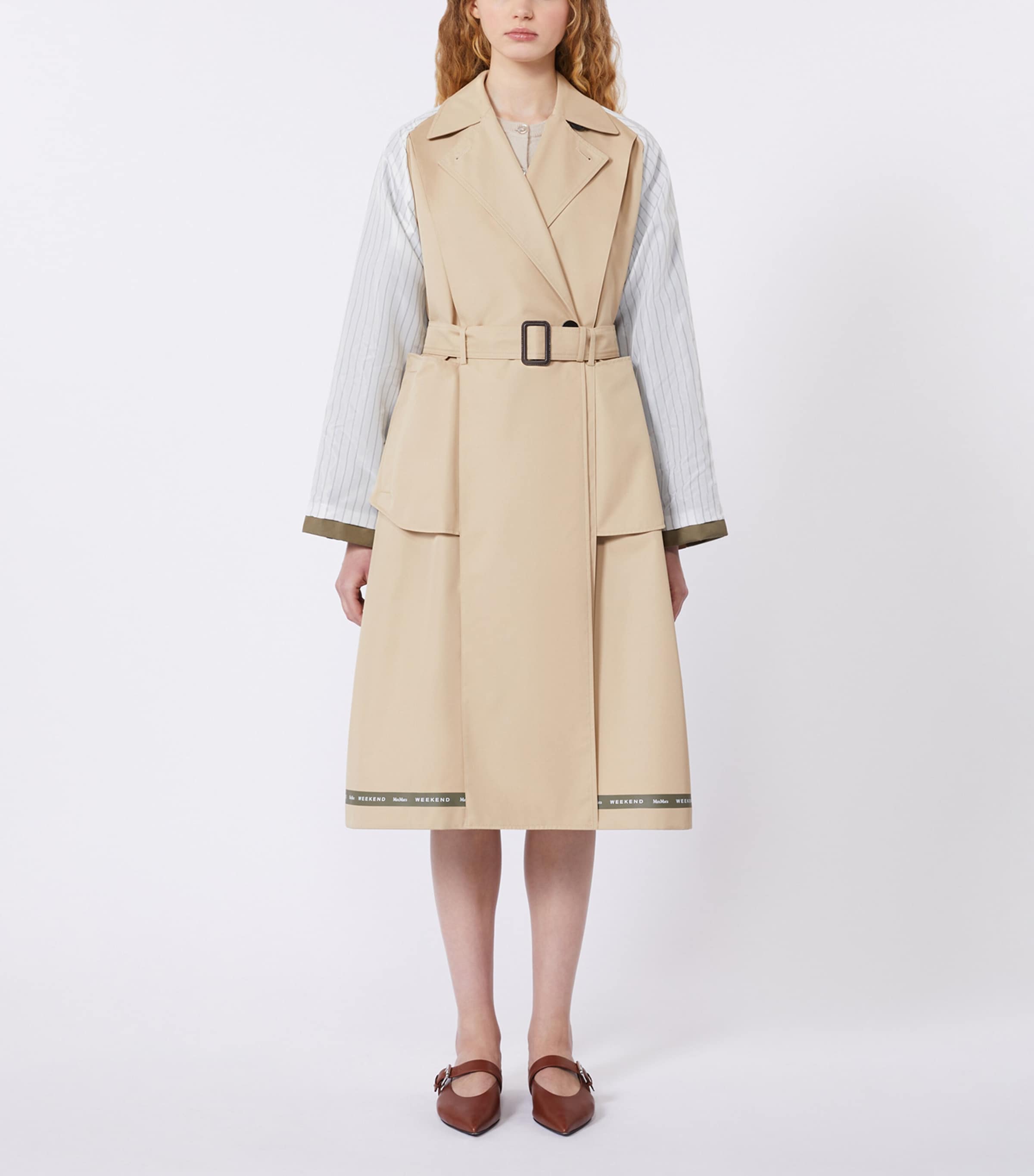 Weekend Max Mara Womens Gabardine Reversible Trench Coat Beige Image 4