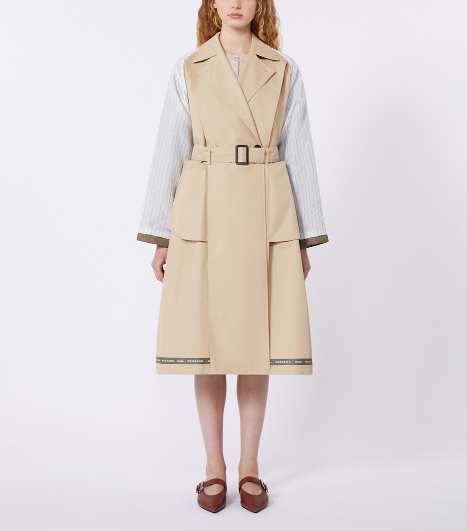 Weekend Max Mara Womens Gabardine Reversible Trench Coat Beige Image 4