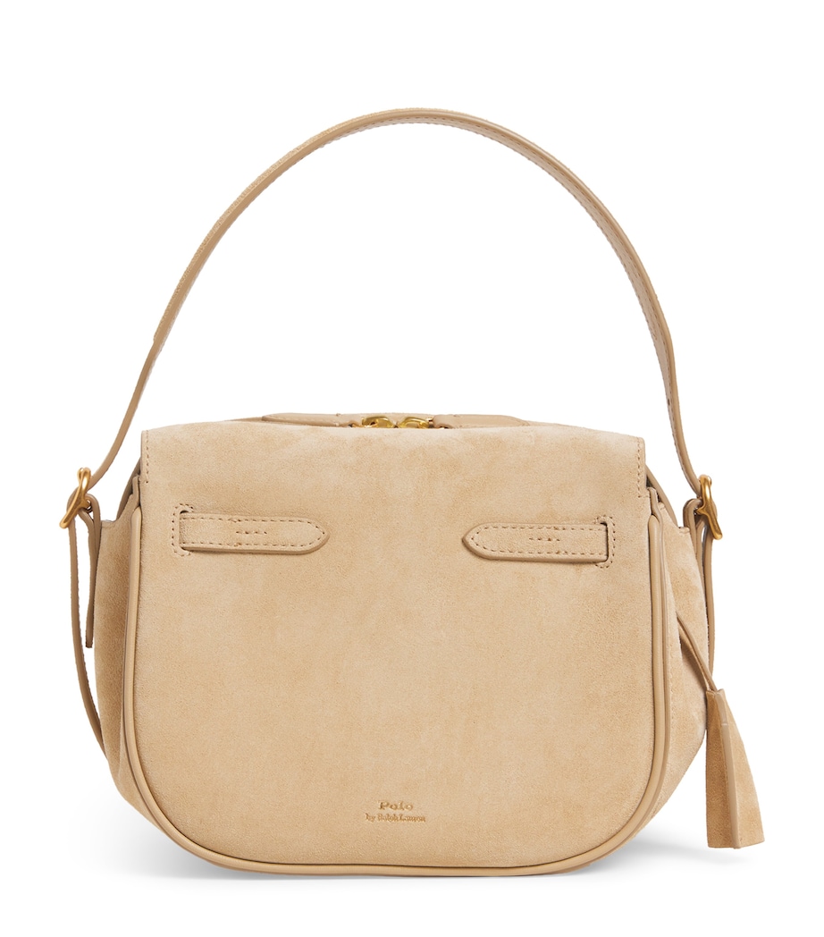 Polo Ralph Lauren Small Suede Polo ID Satchel Bag Cashew Image 1