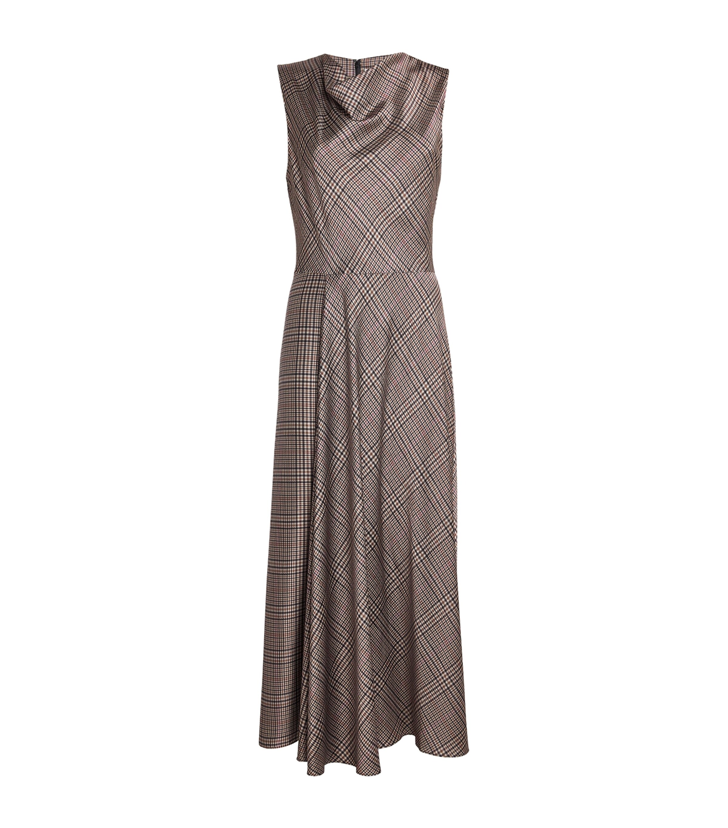 Vince Brown Satin Cowl-Neck Maxi Dress Harrods US