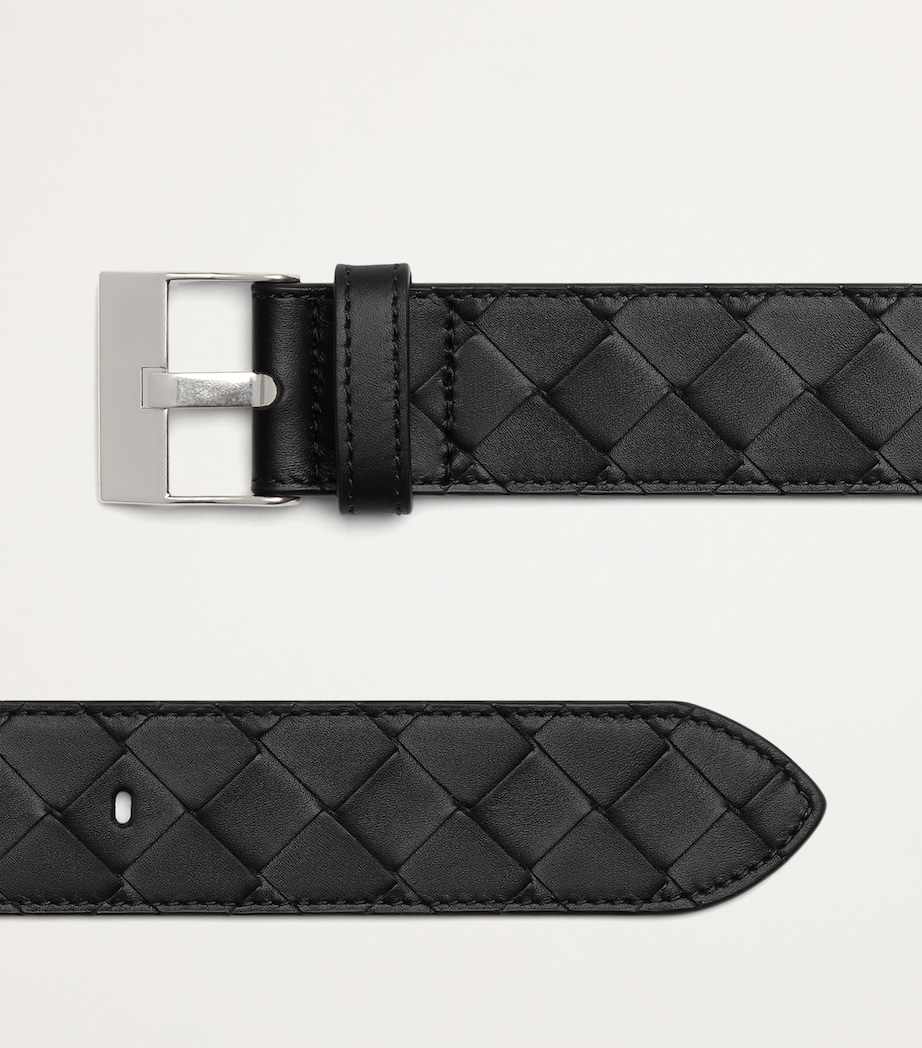 Leather Intrecciato Watch Buckle Belt 8803 Image 3