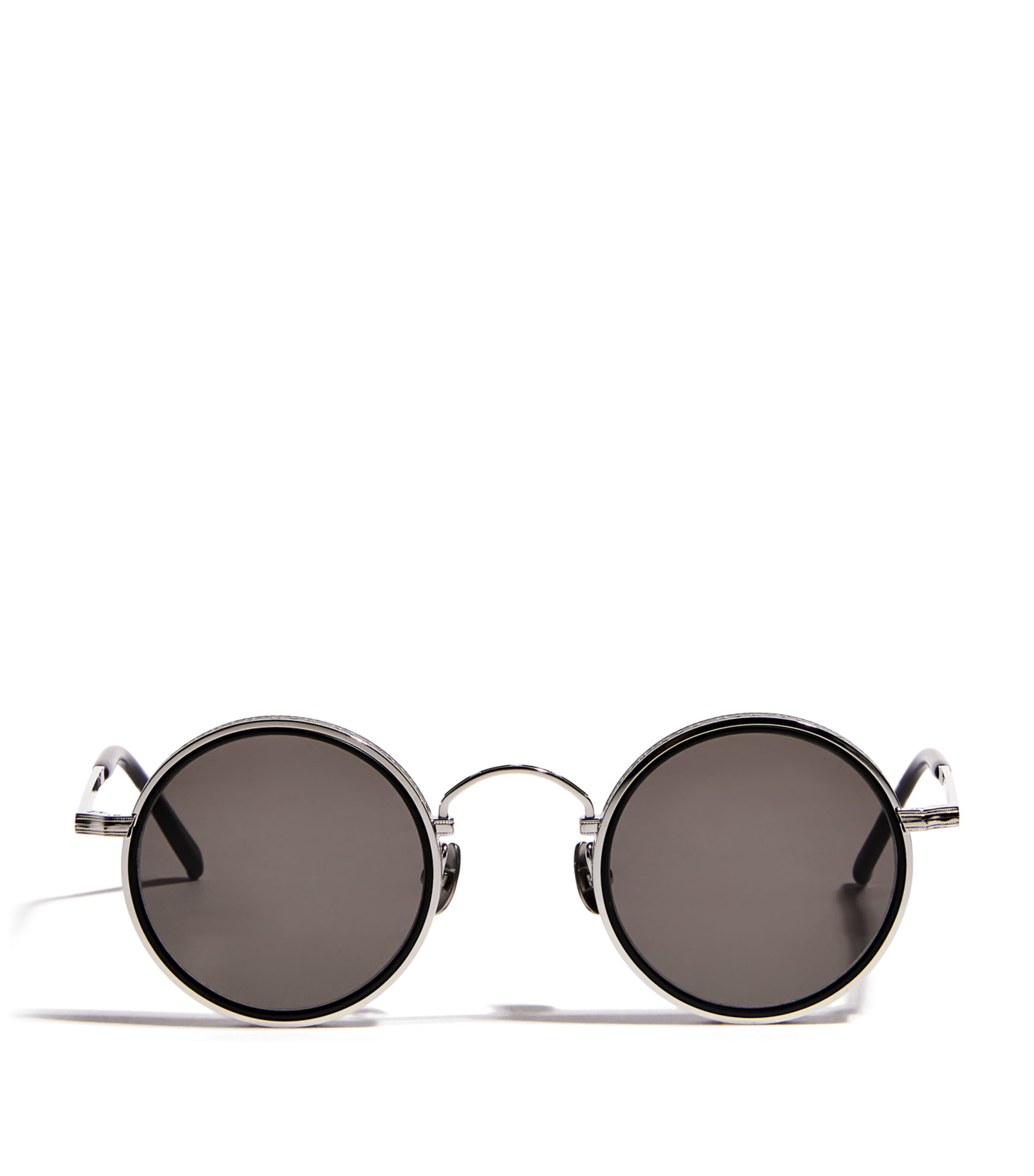 Matsuda M3100 Round Sunglasses Pldm Wht Mat Blk Gry Image 1