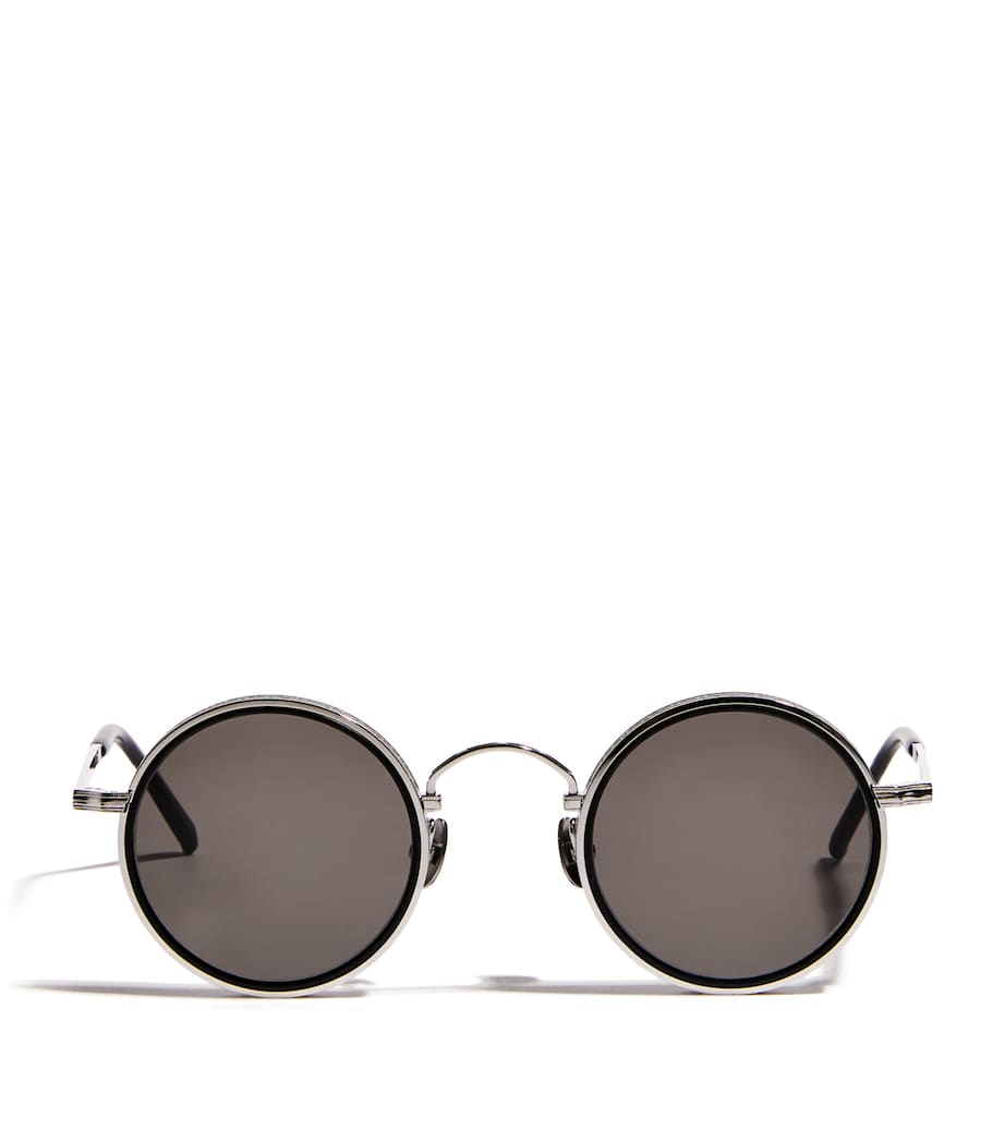 Matsuda M3100 Round Sunglasses Pldm Wht Mat Blk Gry Image 1