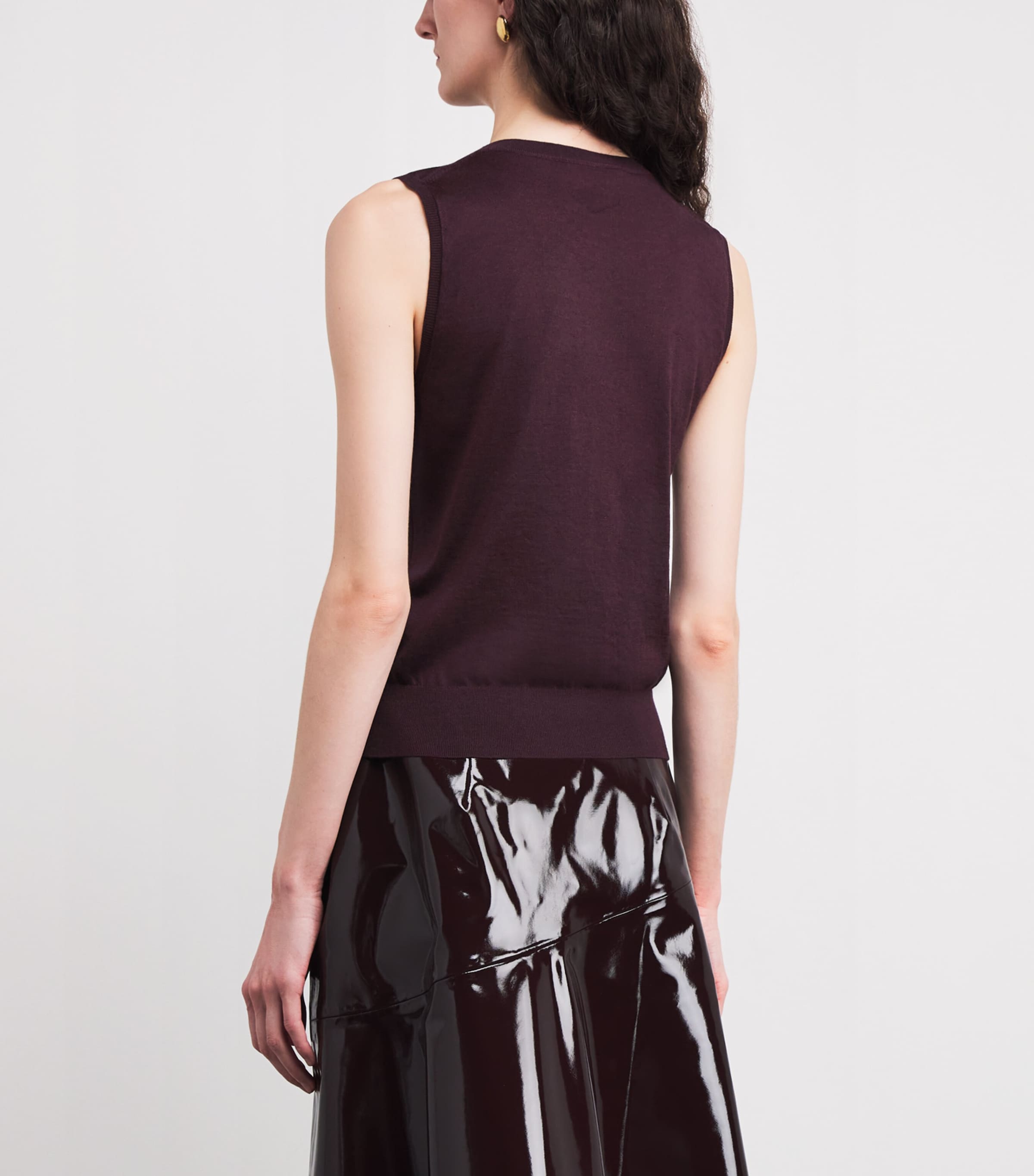 Cashmere-Silk Ava Sweater Vest AUBERGINE Image 3