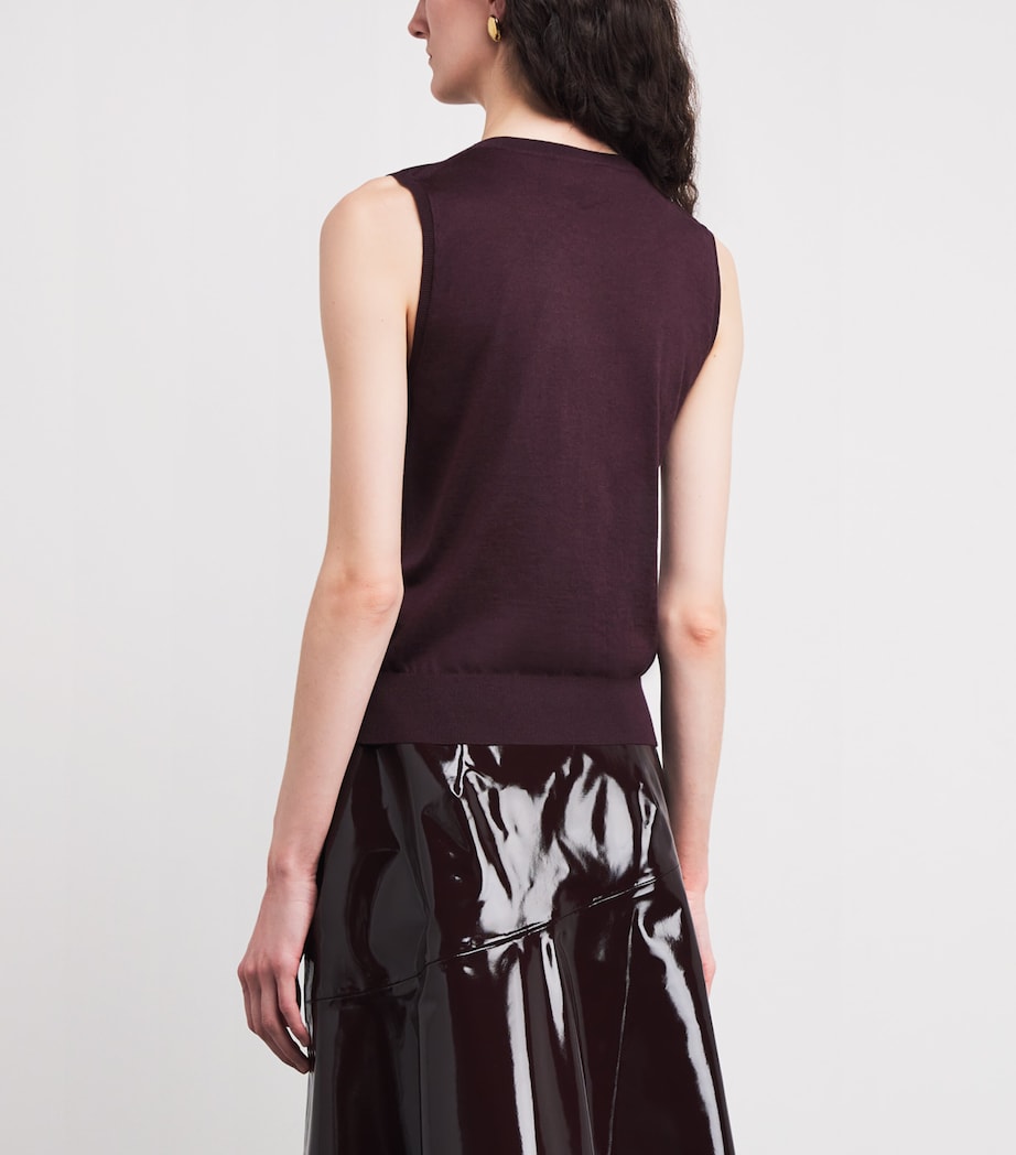 Cashmere-Silk Ava Sweater Vest AUBERGINE Image 3