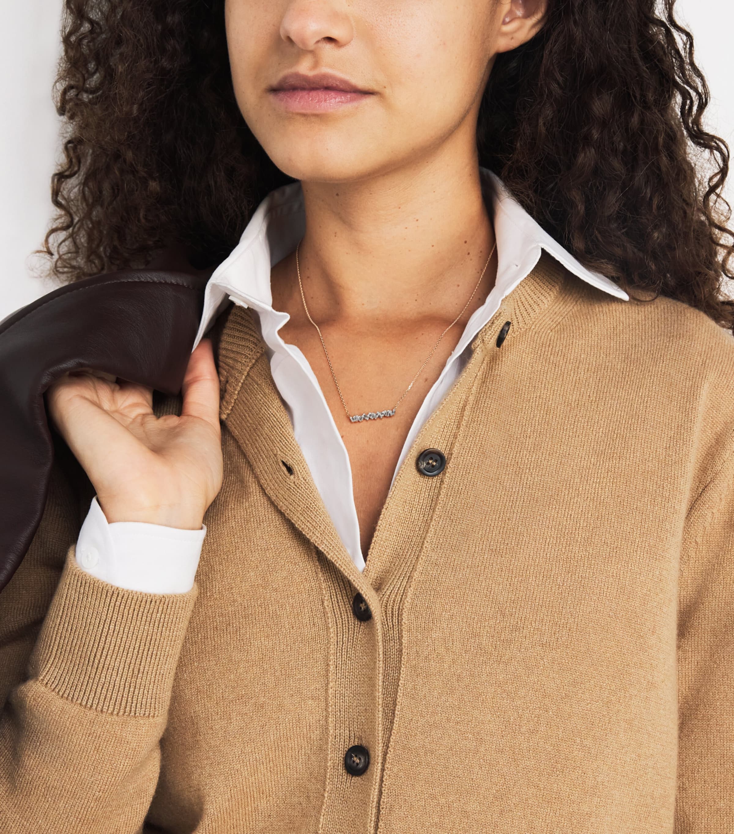 Rose Gold and Diamond Classic Bar Necklace 18K RG/WD Image 2