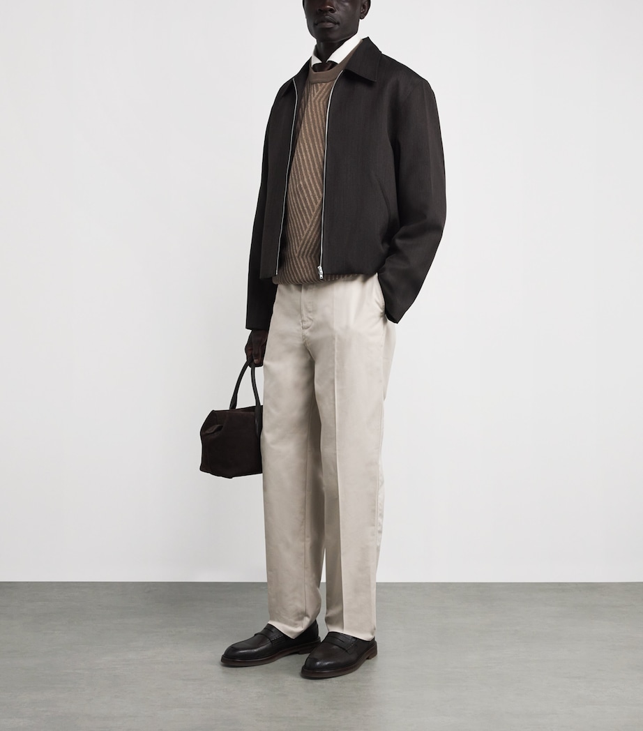 Virgin Wool-Blend Jacquard Sweater F6125 Image 2