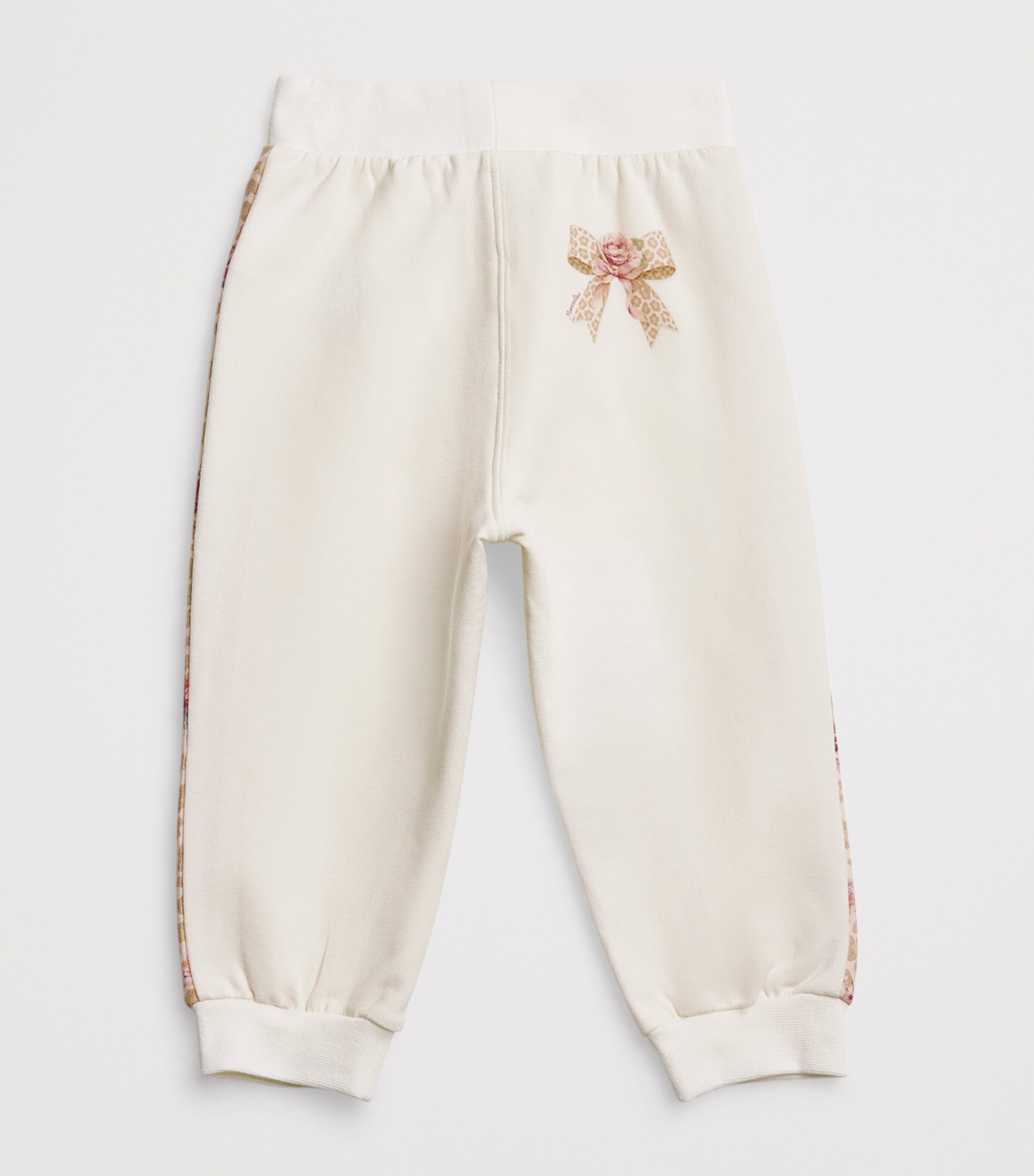 Monnalisa Stretch-Cotton Leopard Sweatpants (3-24 Months) Panna Image 2