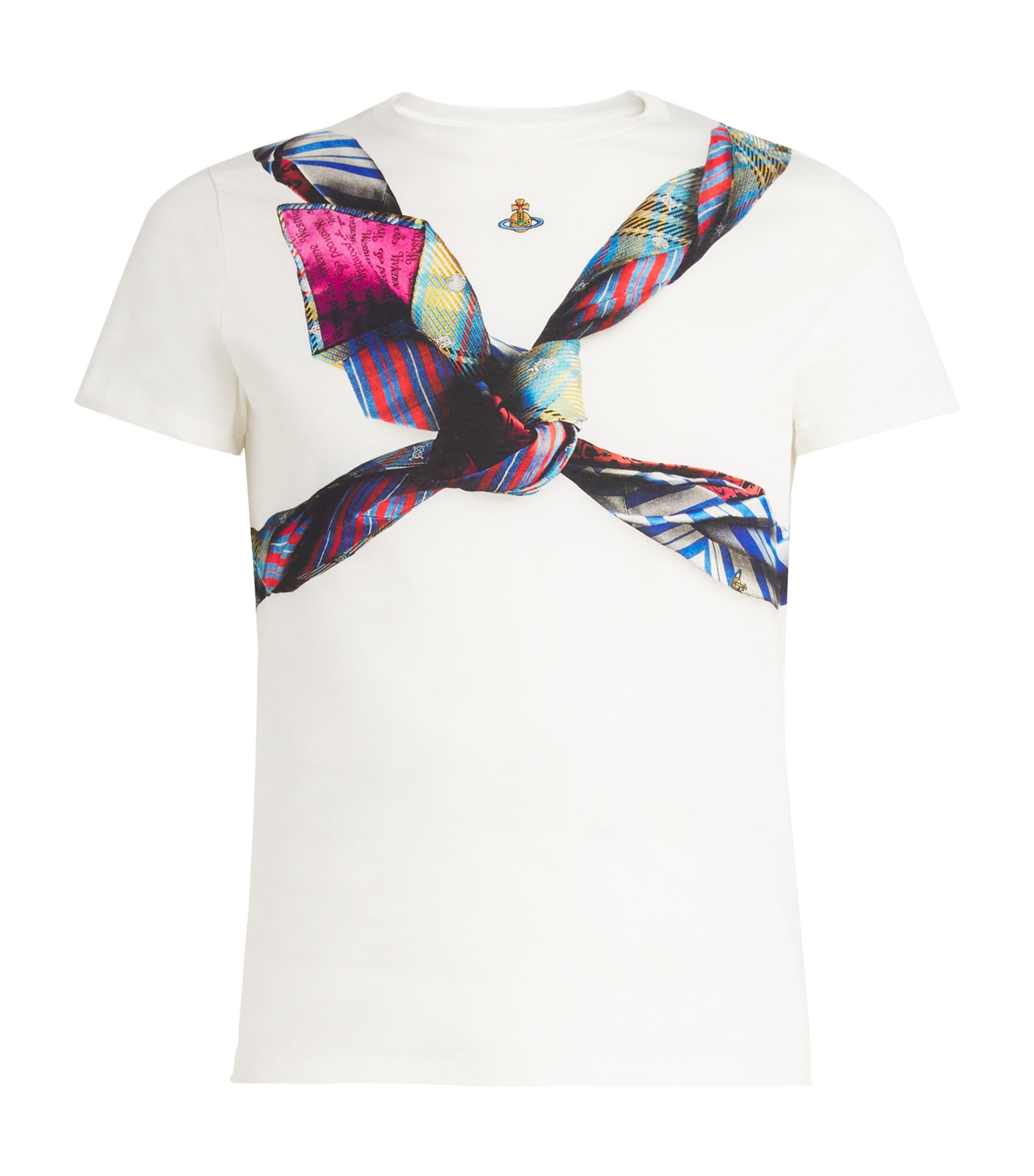 Shop Vivienne Westwood Tie Print Peru T-shirt In White