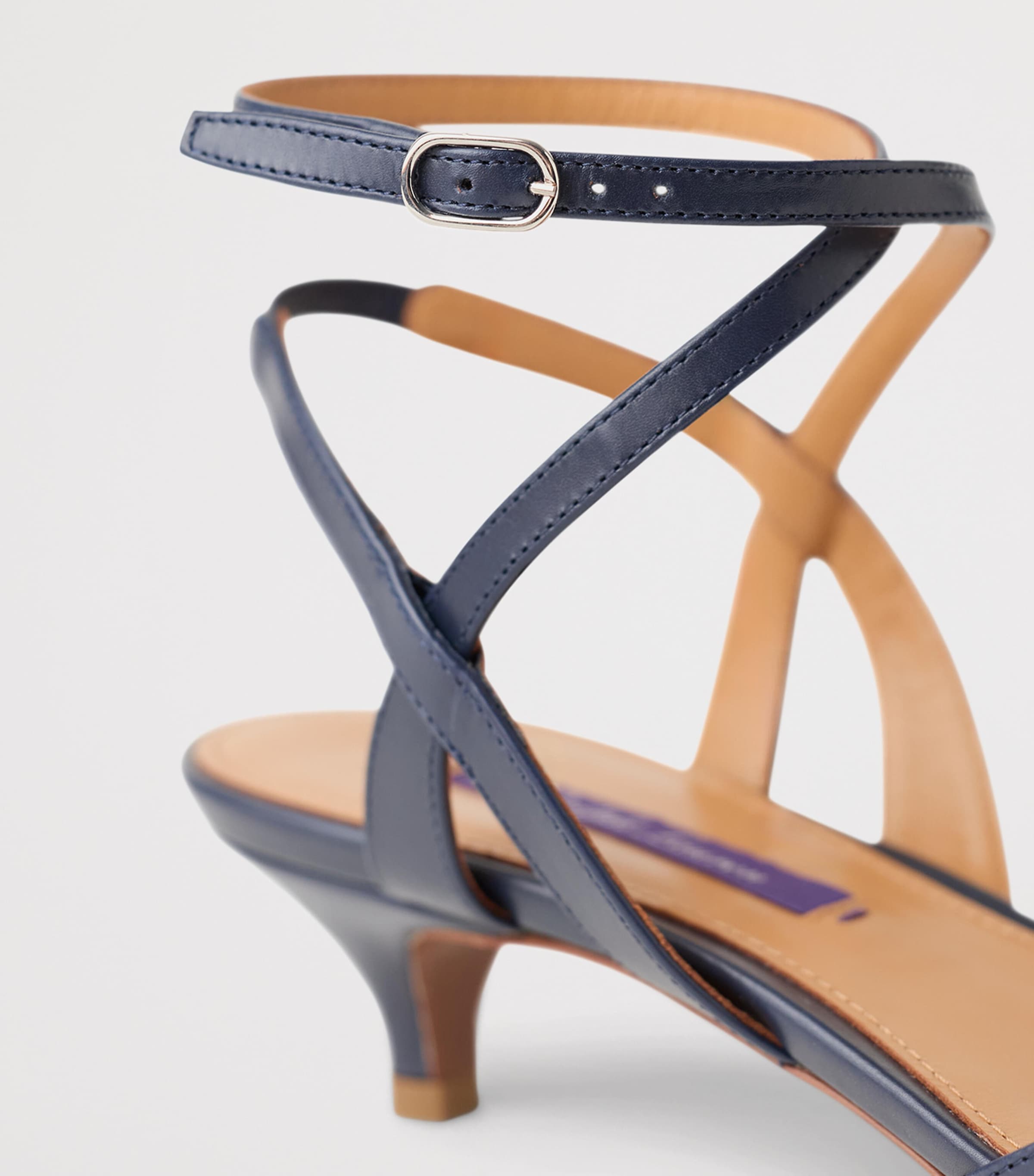 Calfskin Clarke Heeled Sandals 35 NAVY-410 Image 5