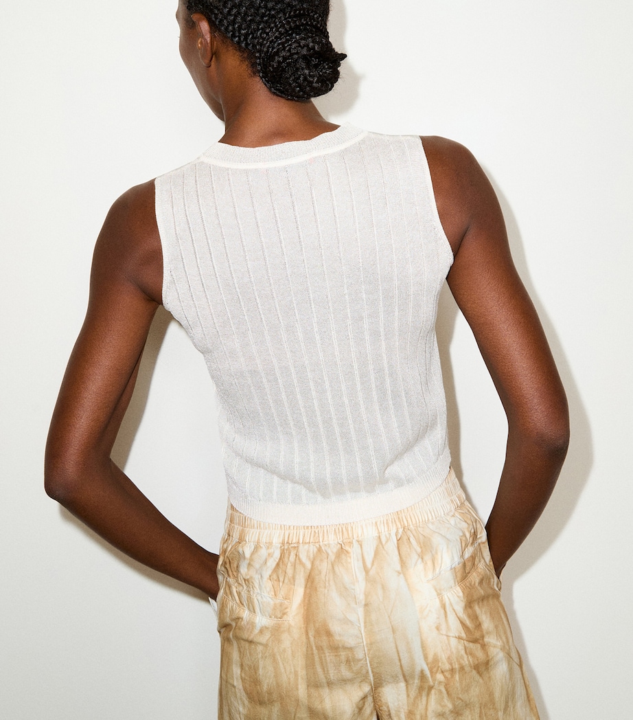 MAX&Co. Womens Ribbed Sleeveless Top Milk Image 3