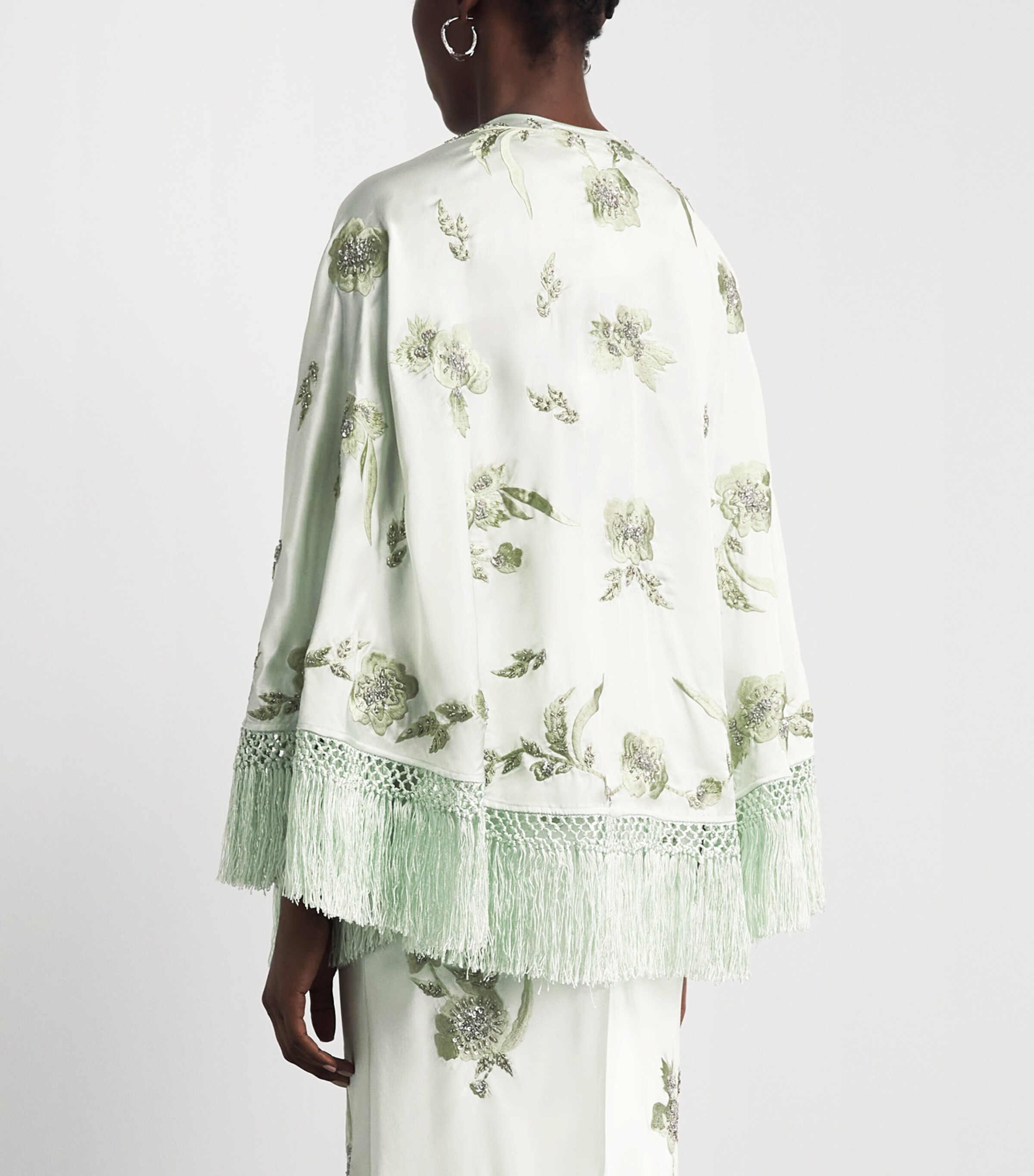 Alice+Olivia Womens Marlene Shawl Scarf Green Lily/mlti Image 4