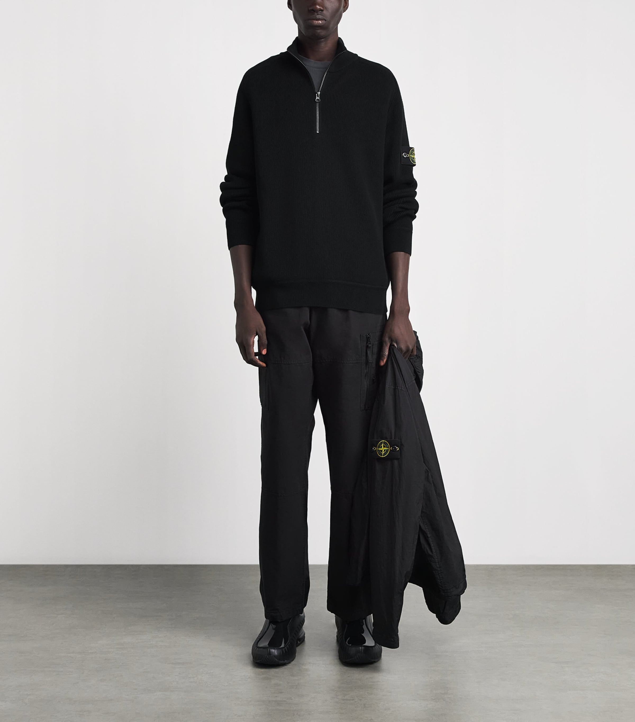Stone Island Mens Cotton Half-Zip Sweater Image 2