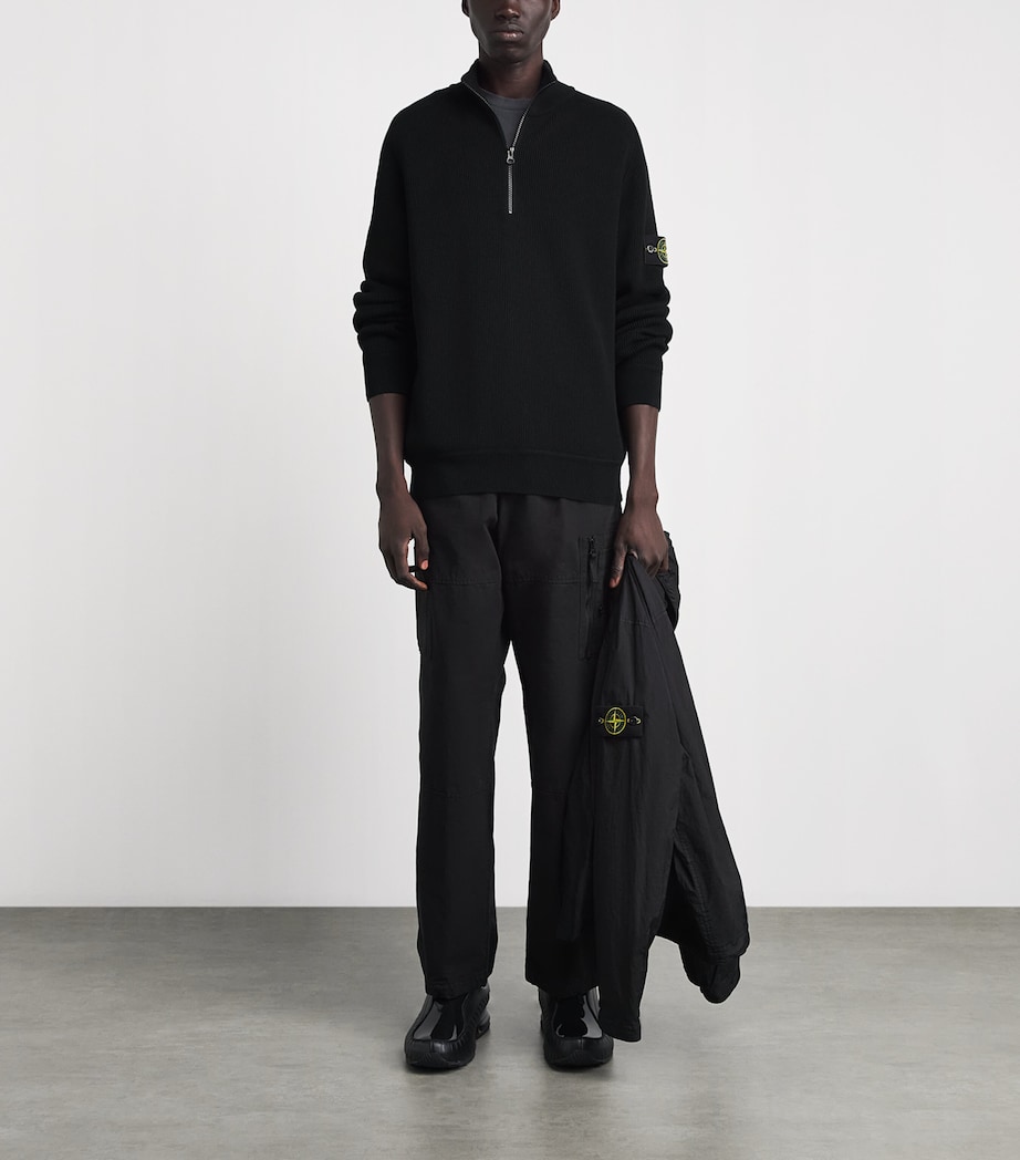 Stone Island Mens Cotton Half-Zip Sweater Image 2