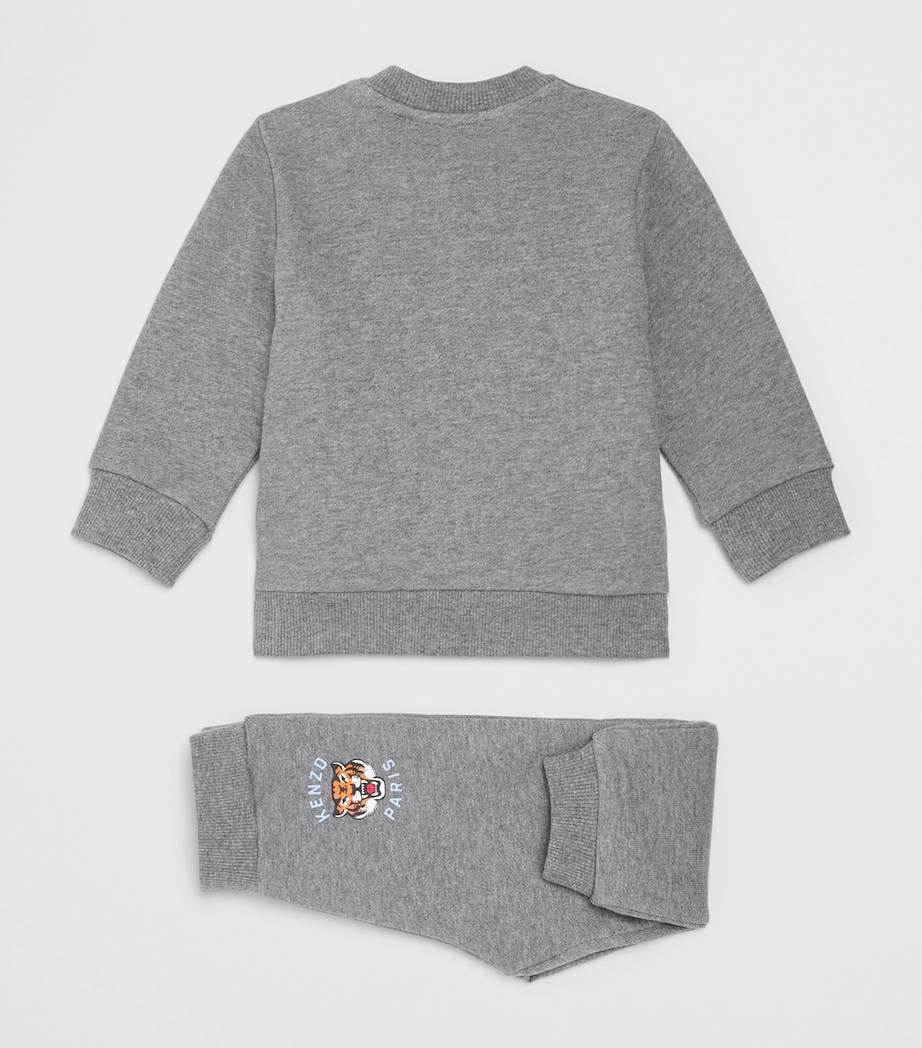 Kenzo Kids Tiger Logo Sweatshirt and Sweatpants Set (6 Months-4 Years) Grey Marl Image 2