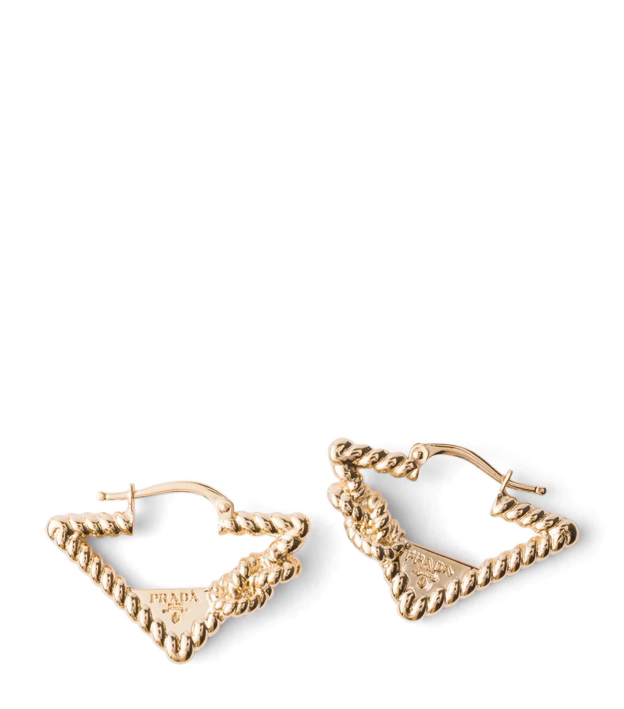Prada Triangle Earrings Gold/silver Image 1