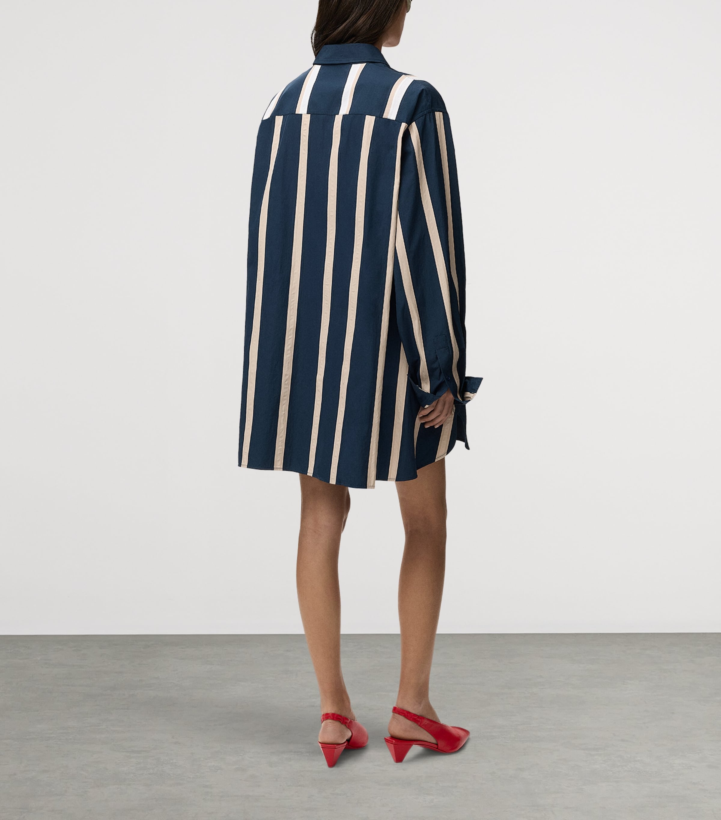 LOEWE Womens Stripe Mini Shirt Dress Image 4