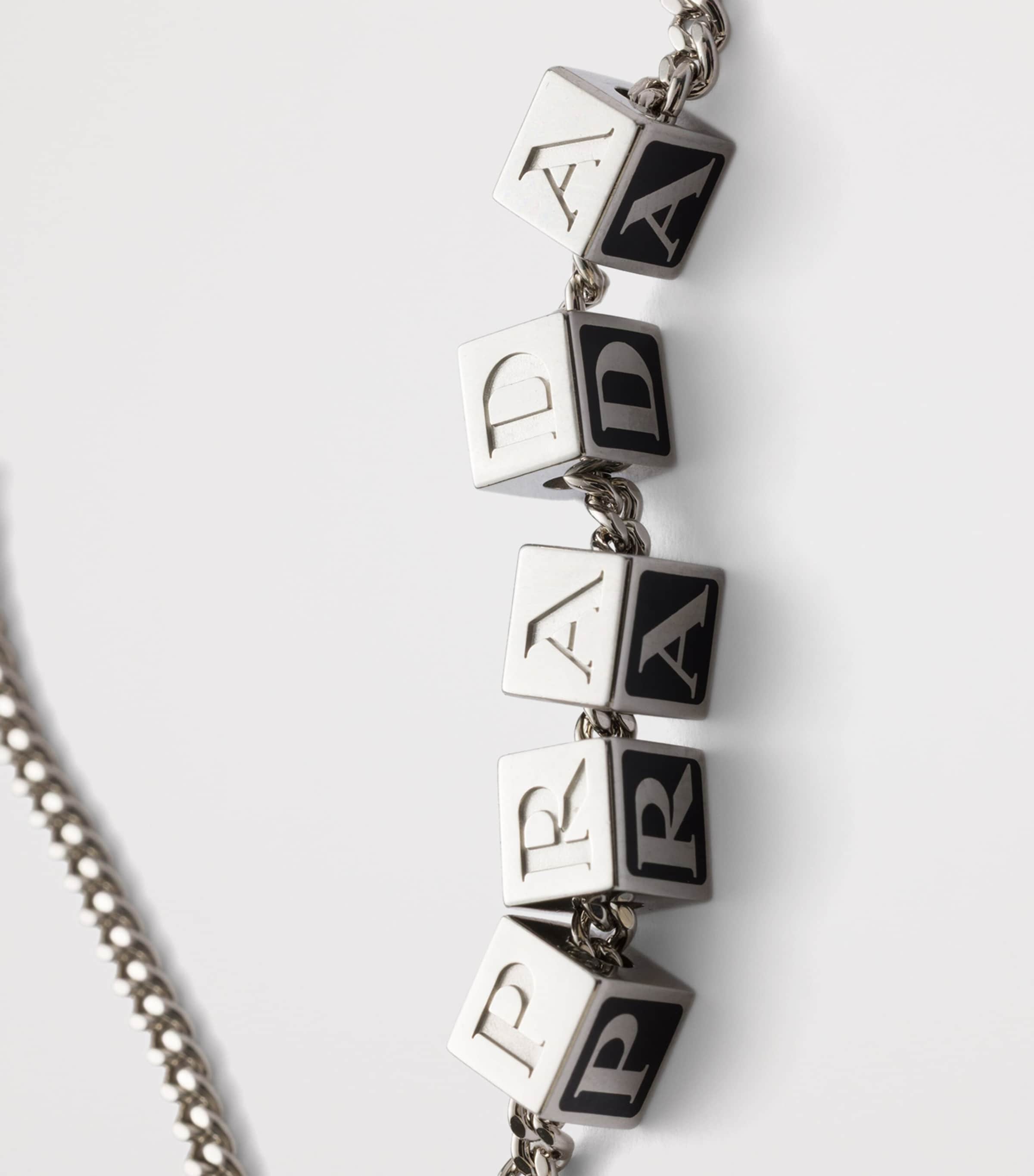 Prada Brass Logo Bracelet Black Image 1