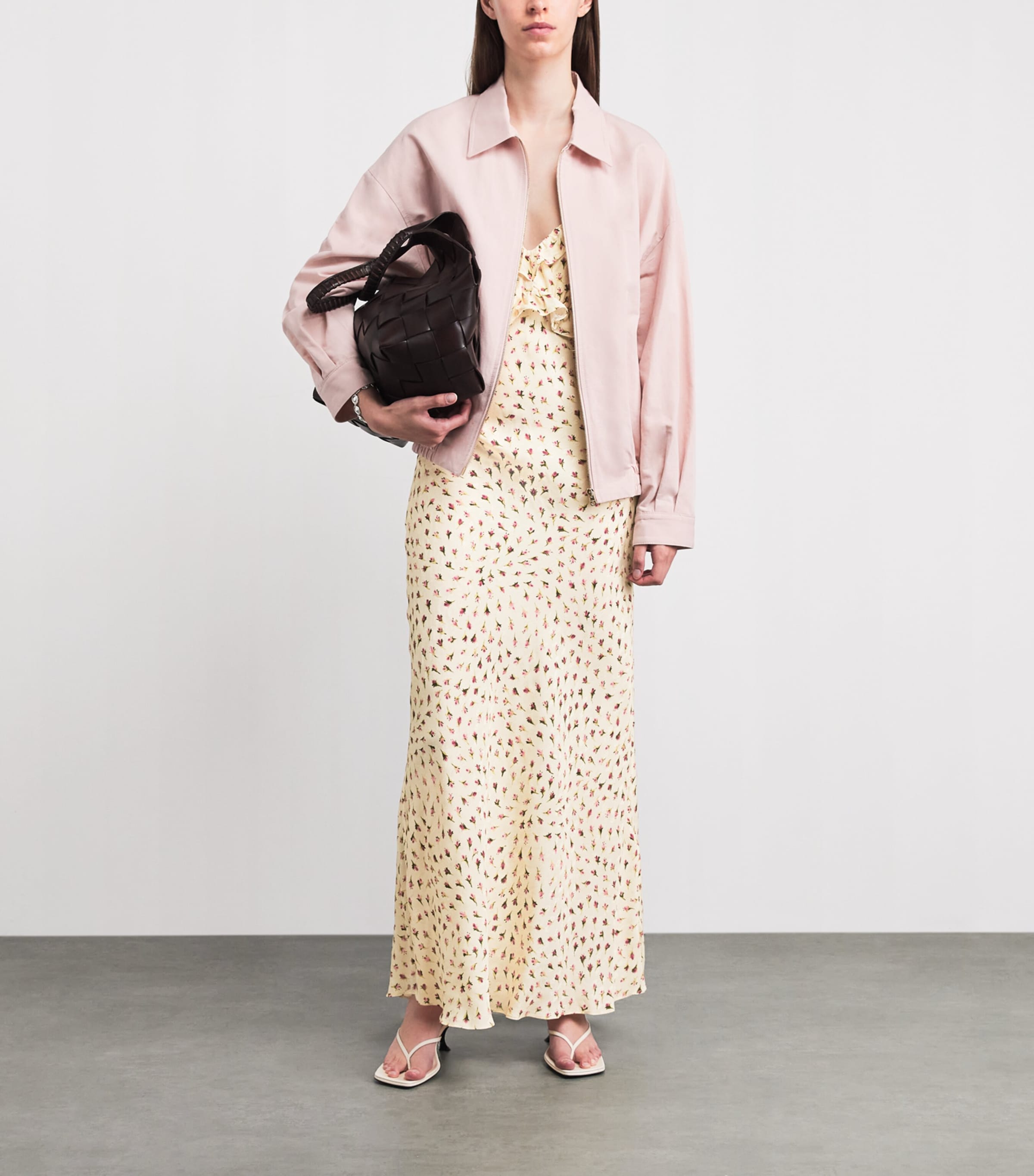 Sandro Paris Womens Floral Maxi Dress Butter / Pink Image 6