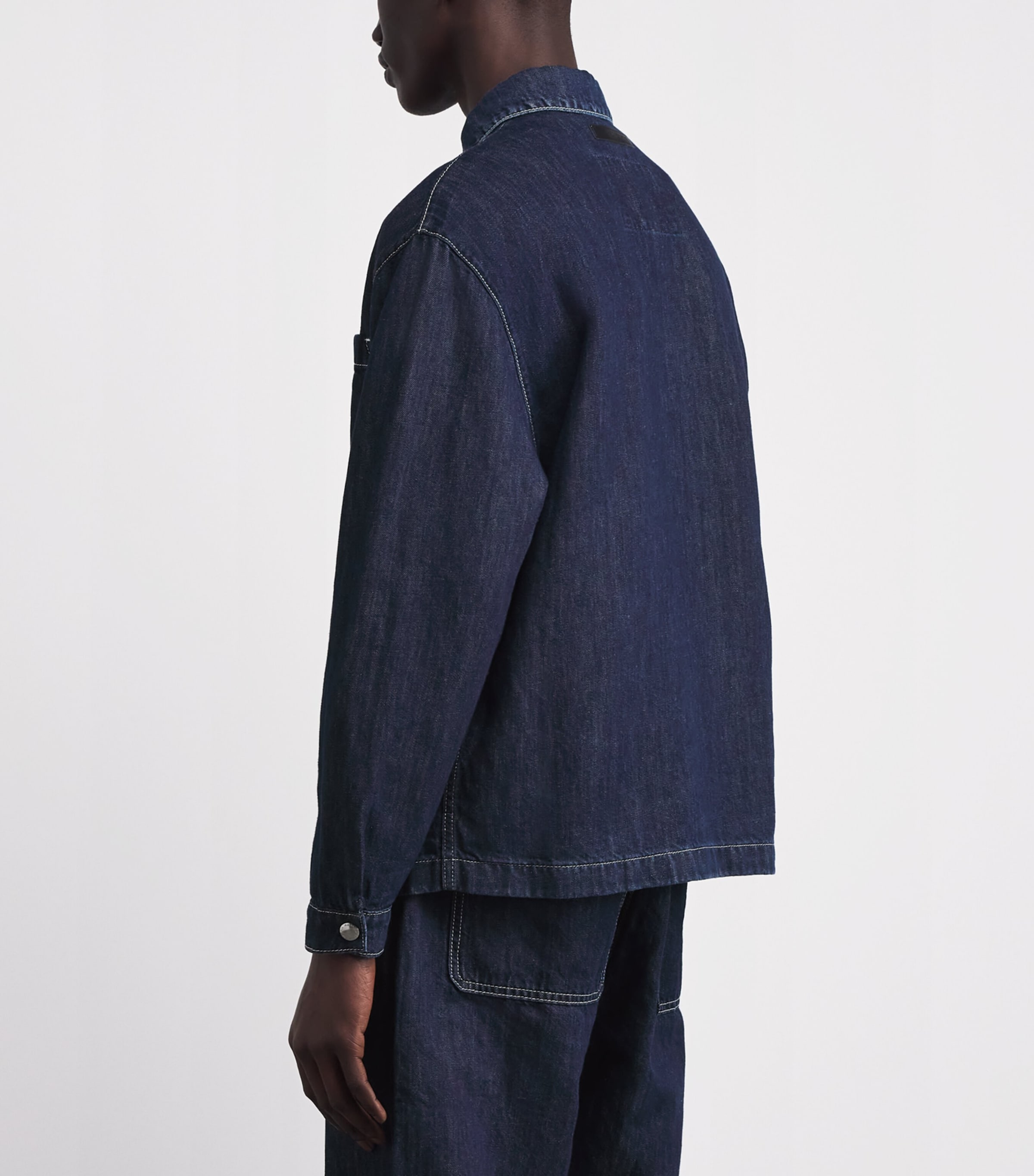7 For All Mankind Mens Oversized Denim Shirt Nocturnal Image 5