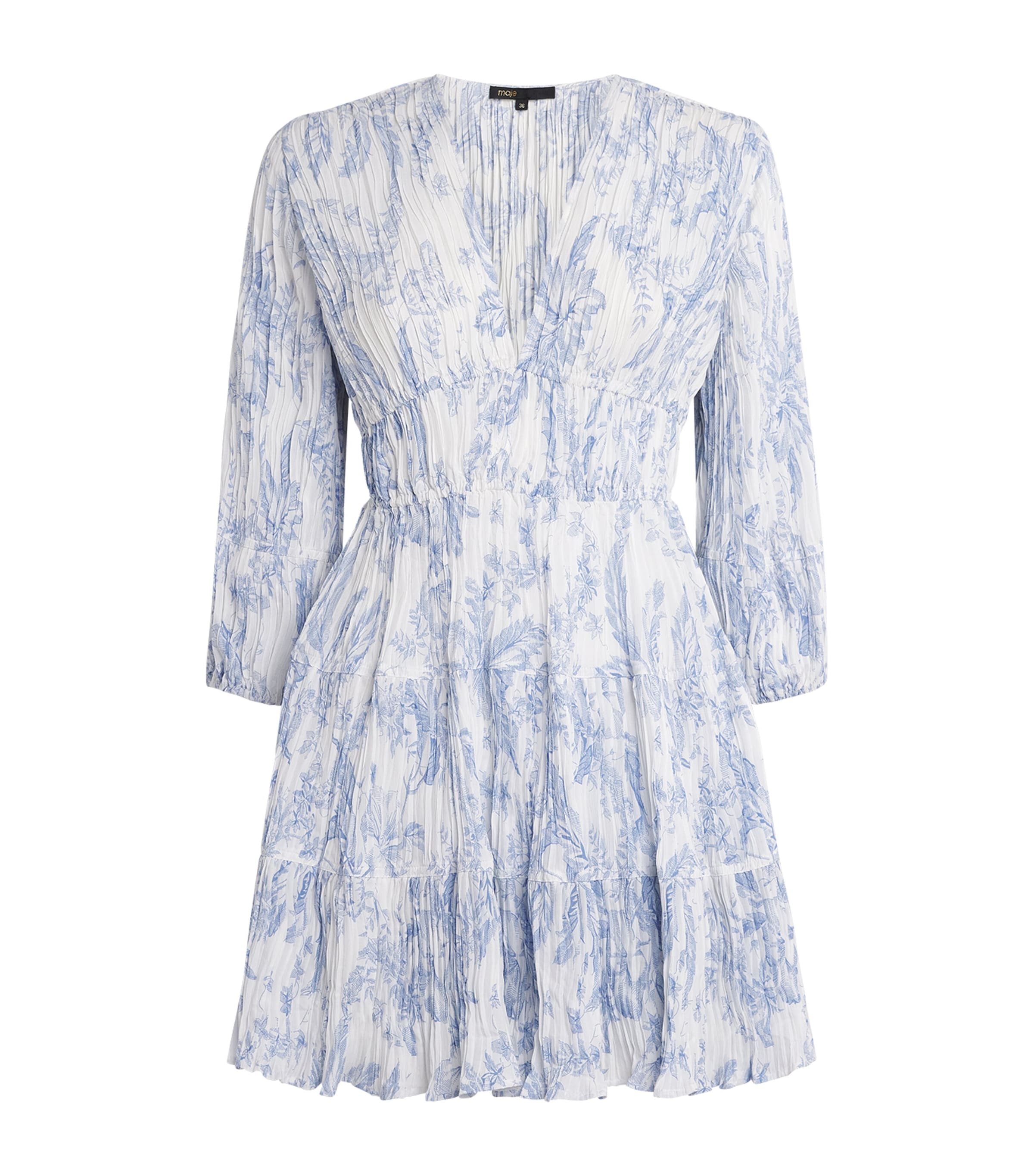 Maje Womens Pleated Mini Dress Sky Blue Large Image 1