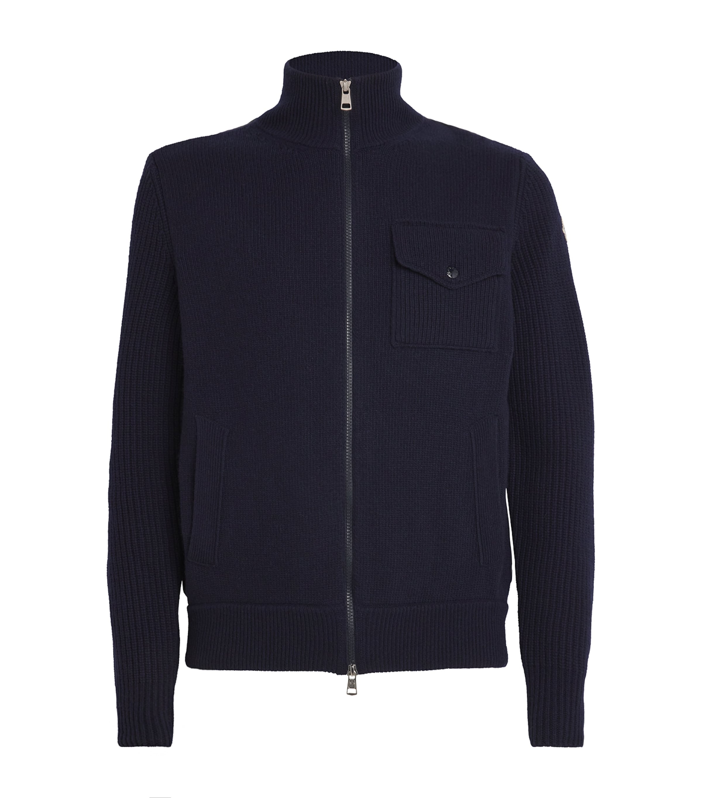 MONCLER WOOL-CASHMERE PUFFER-DETAIL JACKET 