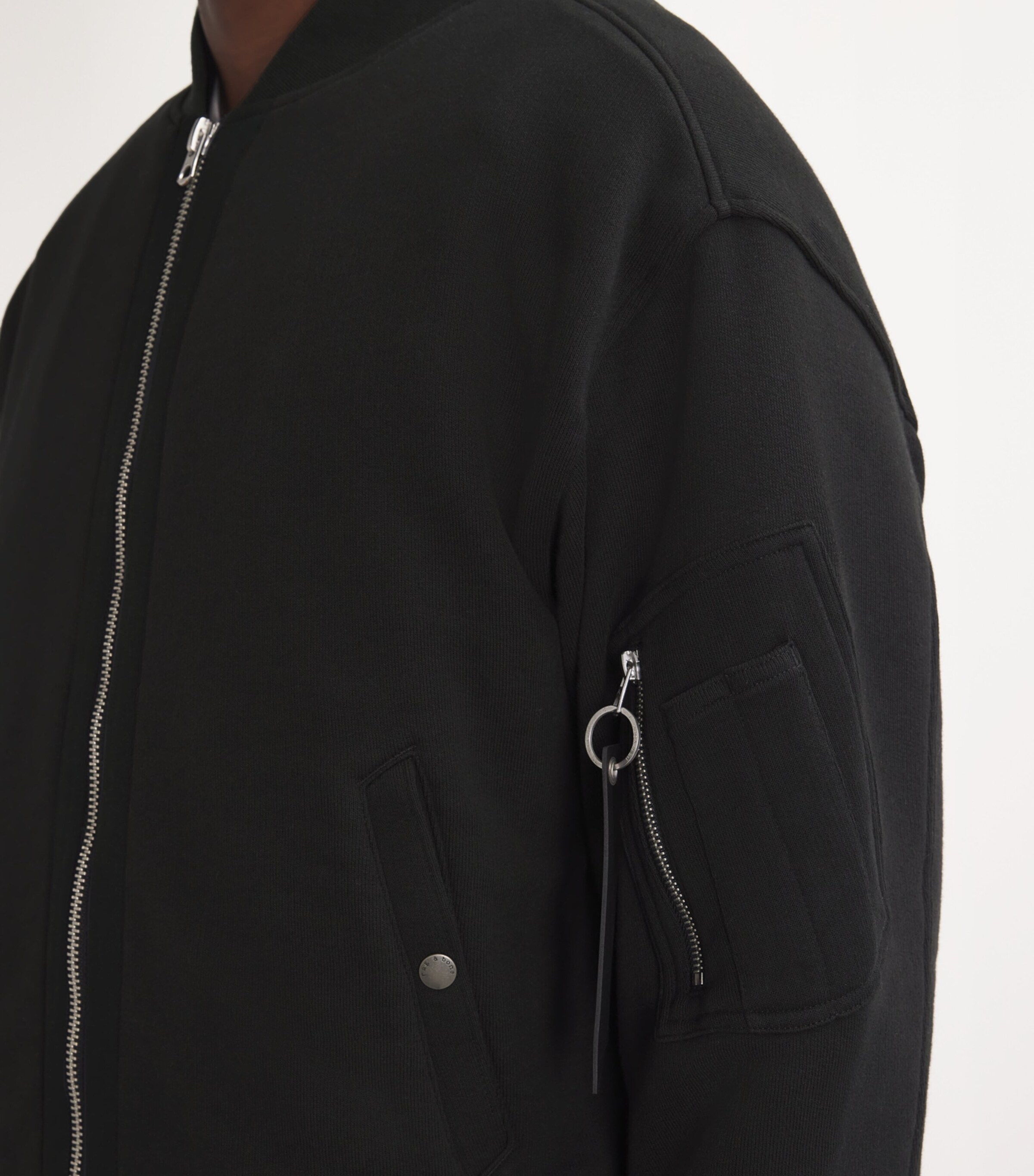 Cotton-Blend Bomber Jacket BLACK Image 6