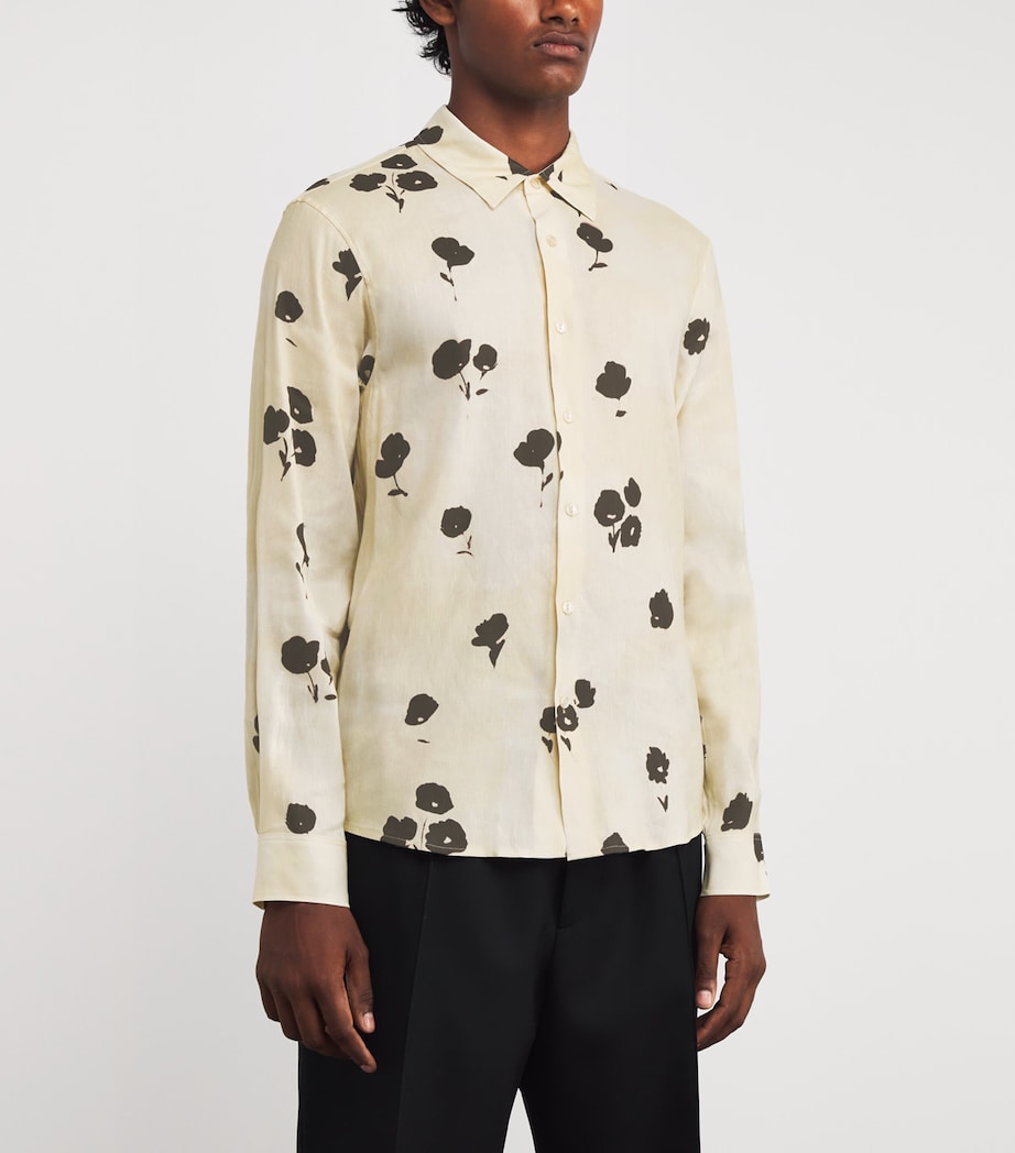 Linen-Blend Floral Shirt OFF WHITE Image 3
