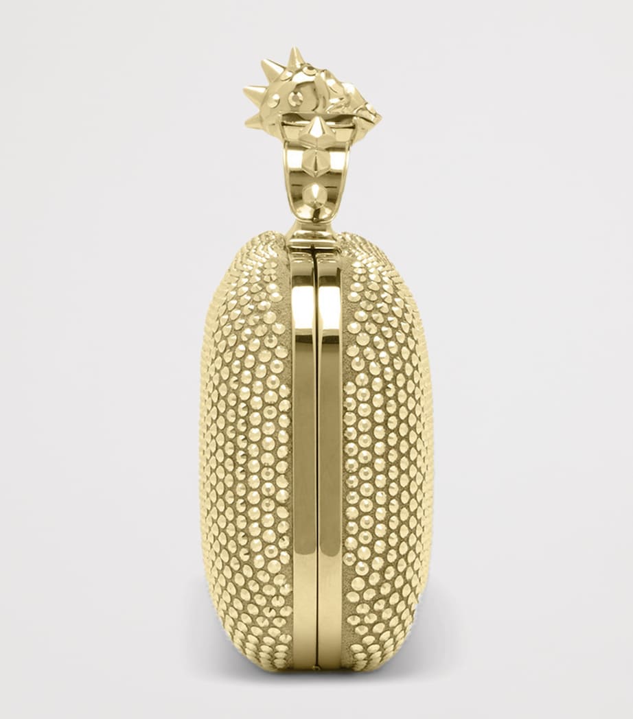McQueen Long Crystal-Embellished Knuckle Clutch Bag Image 3