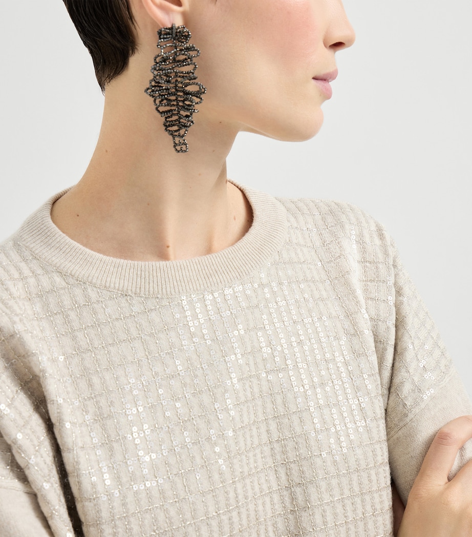 Sequin-Embellished Crew-Neck Sweater C9731 Image 6