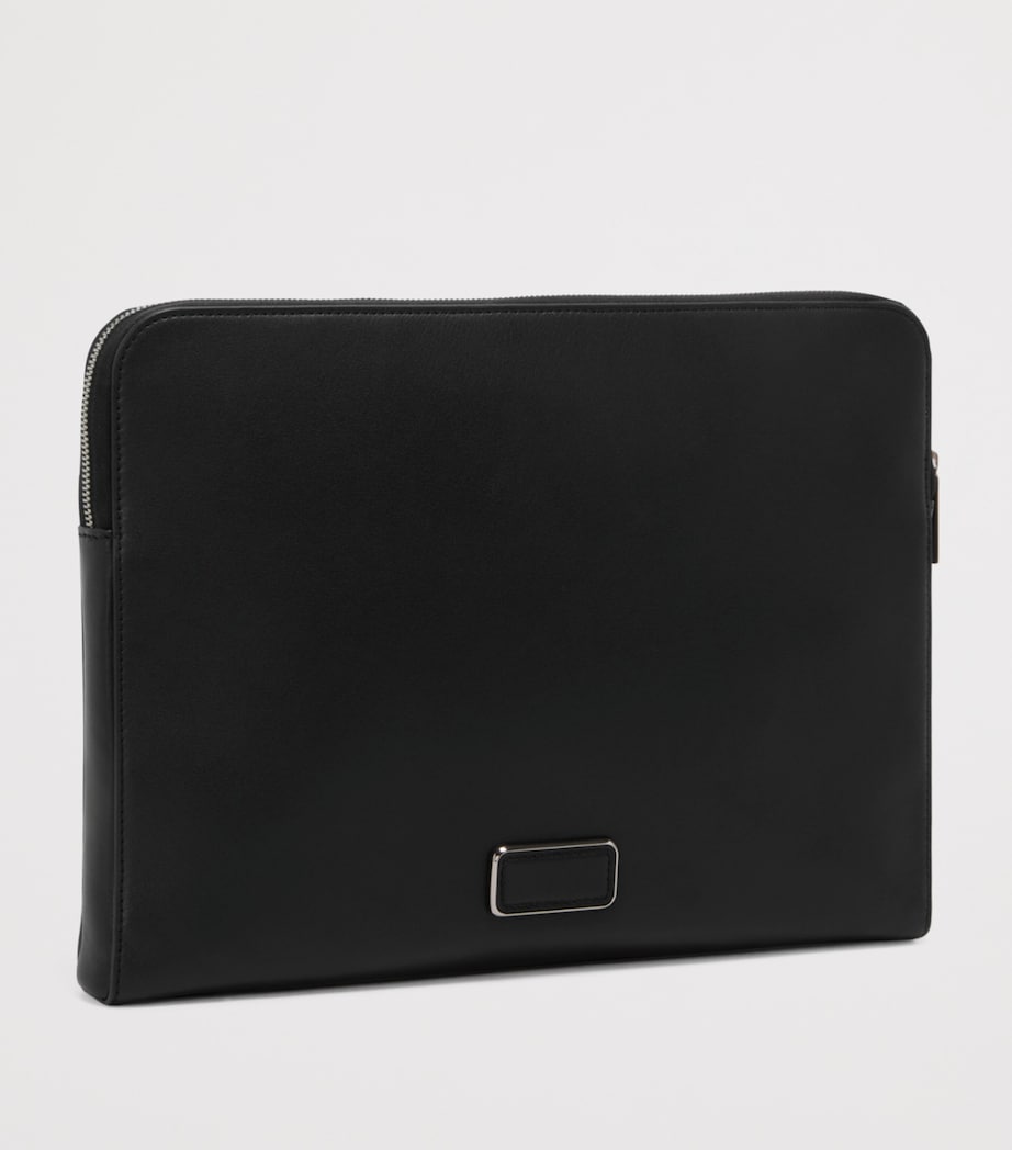 Leather Belden Laptop Sleeve BLACK GUNMETAL T522 Image 4