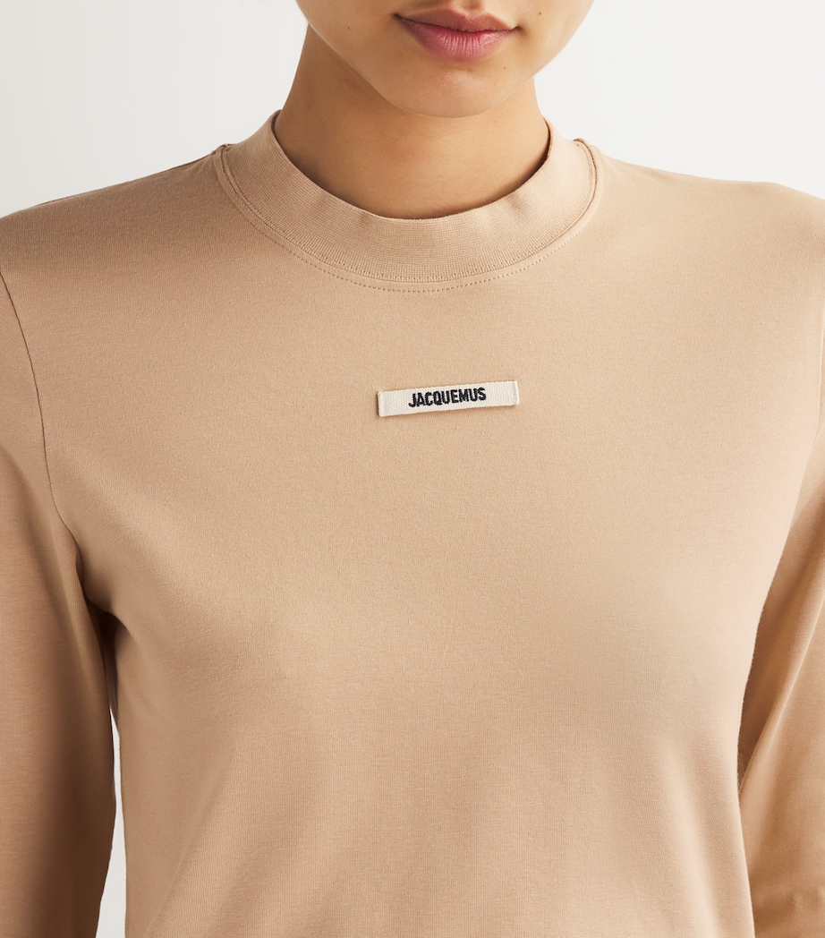 Stretch-Cotton Grosgrain Logo T-Shirt BEIGE 2151 Image 6