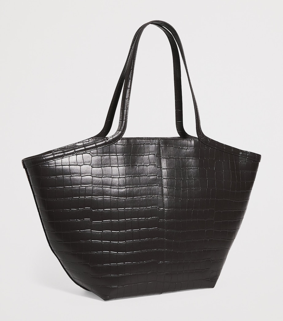 Large Leather Juniper Tote Bag CHOCOLATE CROC Image 3
