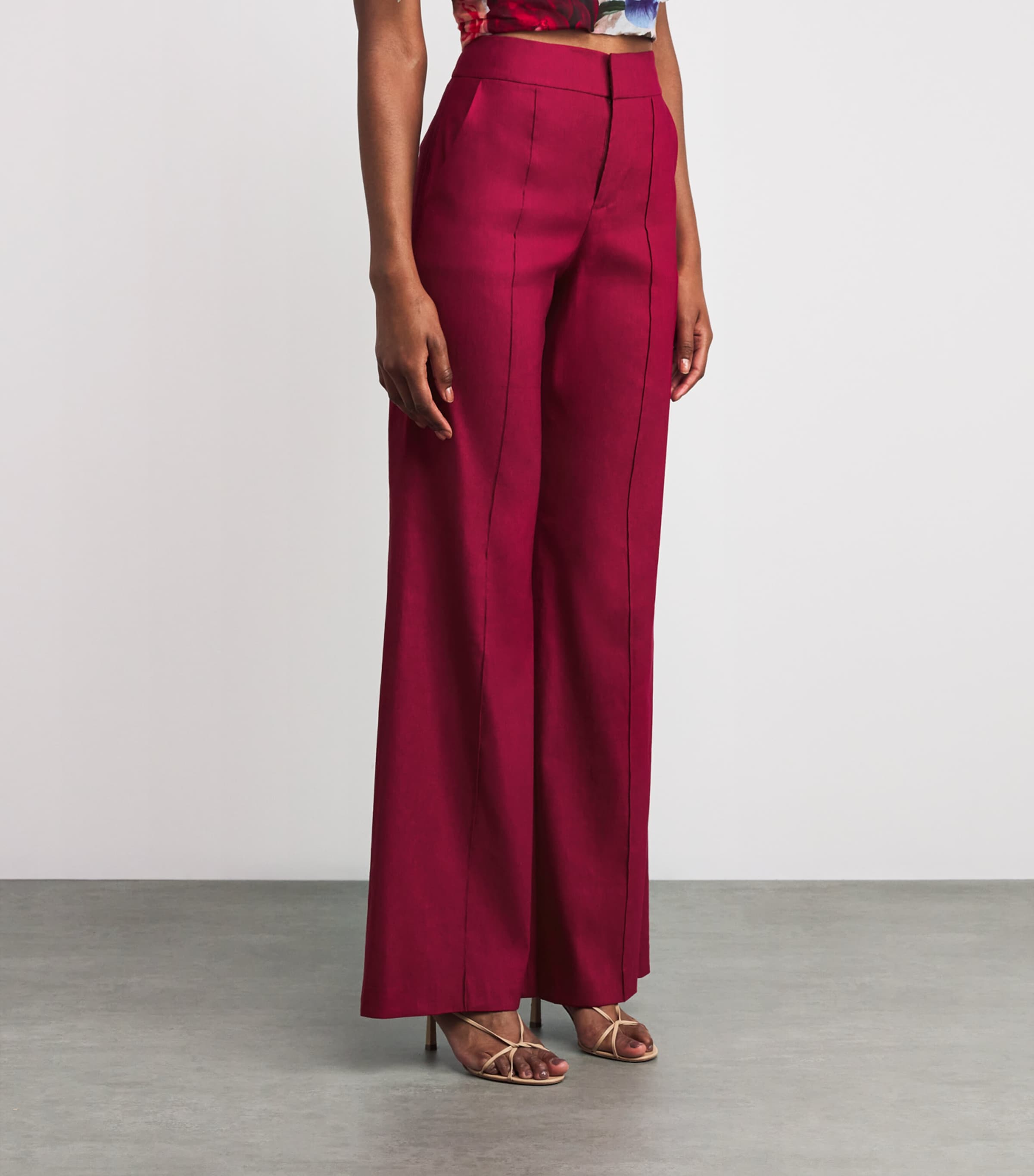 Dylan Wide-Leg Tailored Trousers L626 DARK CHERRY Image 3