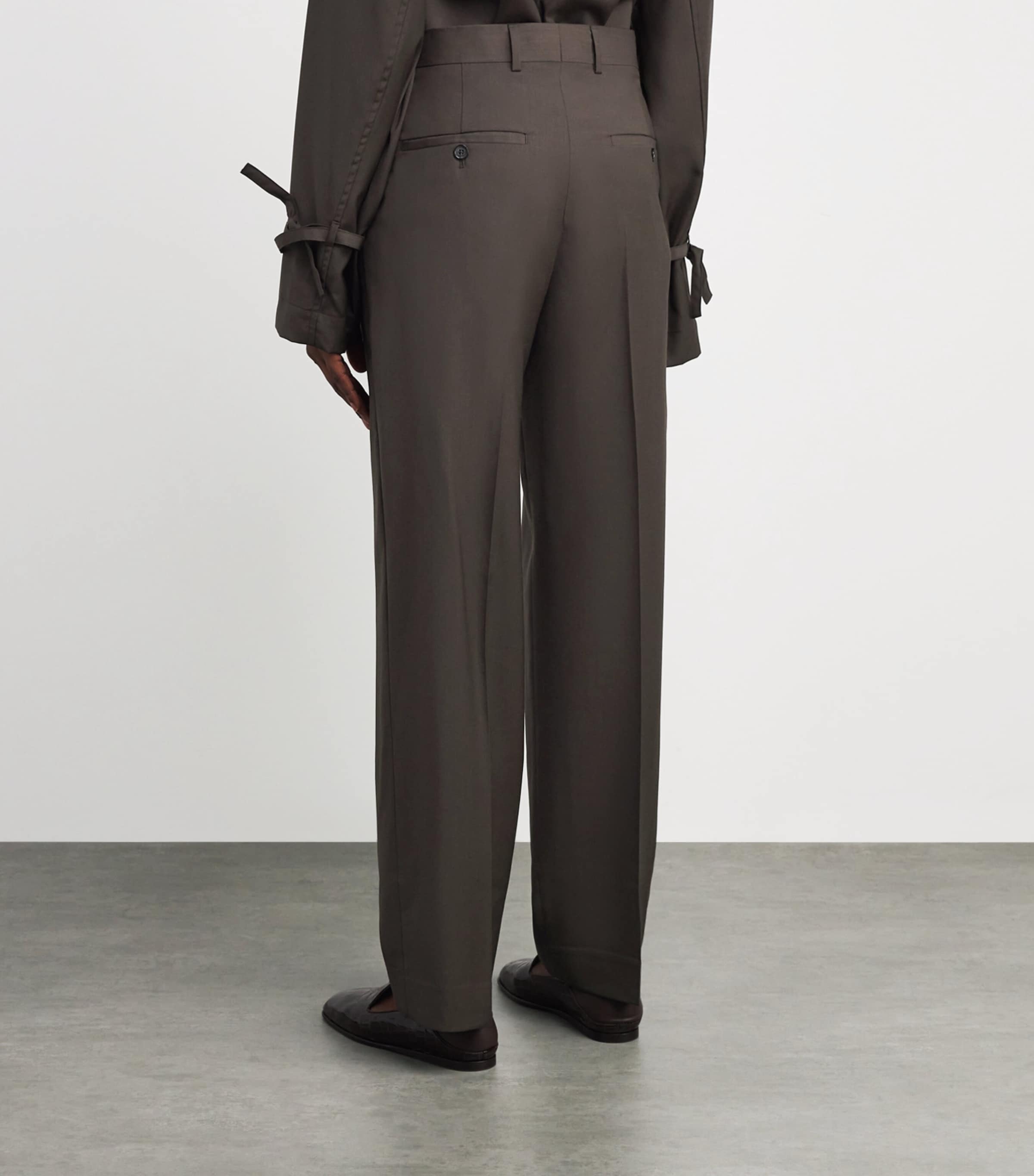 Wool Pleated Trousers 273 PEPPER Image 4