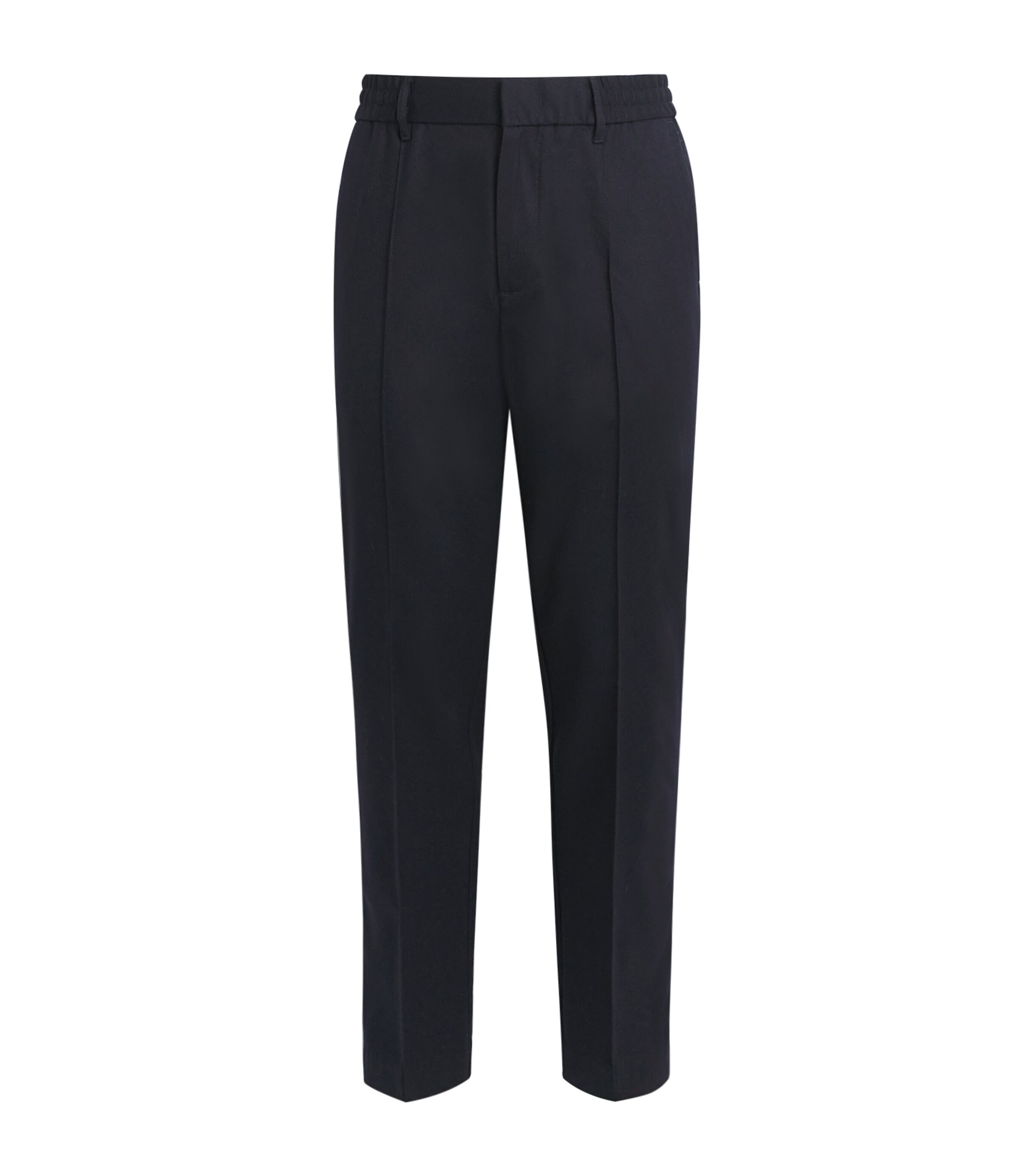 Emporio Armani Blue Stretch-Virgin Wool Trousers | Harrods UK