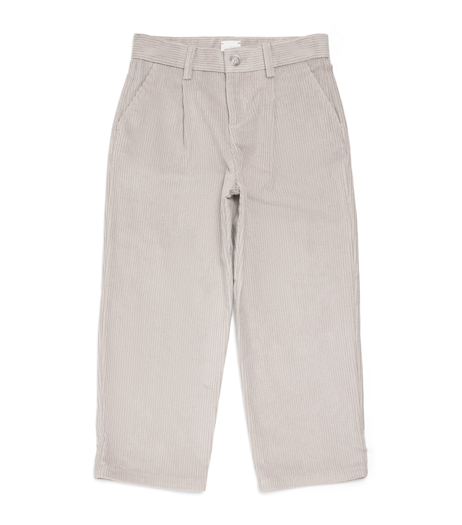 Eleventy Kids Corduroy Pleated Trousers (2-16 Years) Ivory Image 1